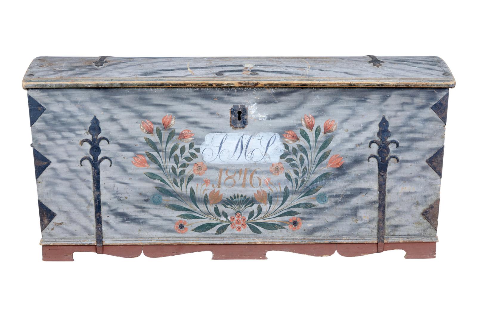 Swedish Mid 19th Century Hand Painted Dome Top Chest (1 of 12)