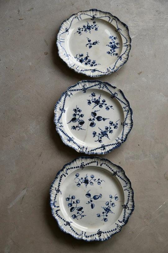 3 Blue Pearlware Plates (1 of 11)