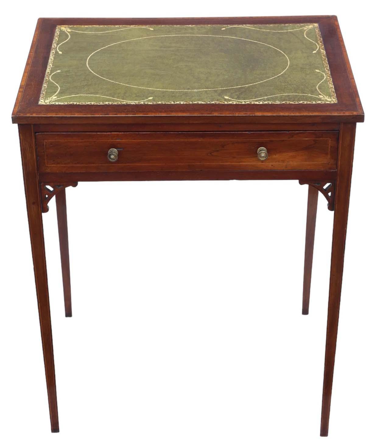 Antique Fine Quality C1900 Inlaid Mahogany Ladies Writing Table - Desk Side Dressing Table (1 of 8)