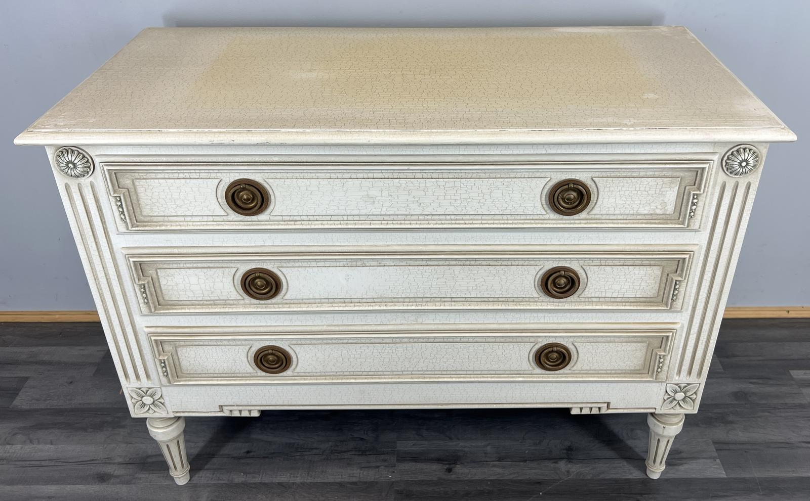 Chest of Drawers Vintage Shabby Chic 3 Drawer Painted Cream Cabinet (1 of 14)