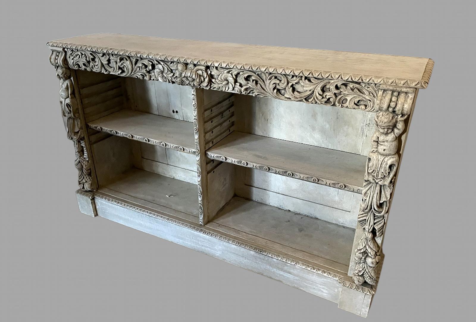 Attractive Painted 19th Century Carved Bookcase (1 of 5) Attractive Painted 19th Century Carved Bookcase (1 of 5)