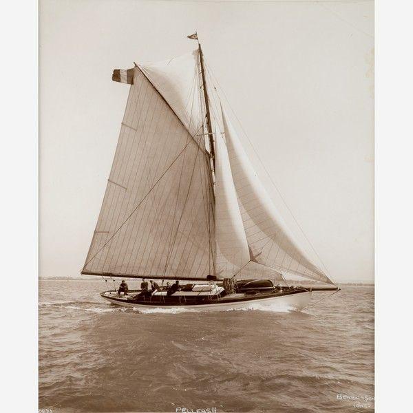 Early Silver Gelatin Photographic Print by Beken of Cowes – Yacht Pelleas II (1 of 1)