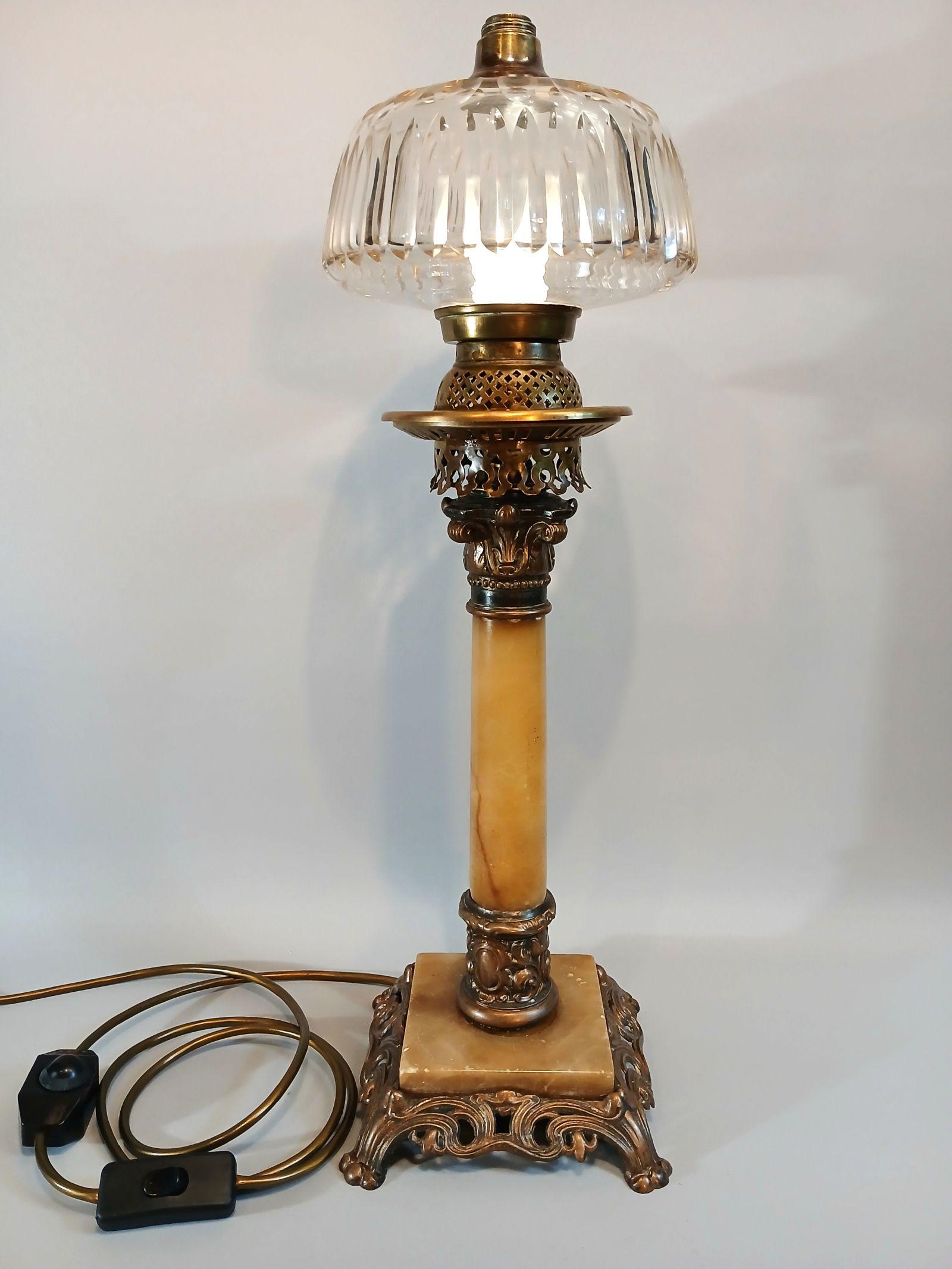 Antique Marble And Bronzed Spelter Oil Lamp Turned Into Dimmable Electric Table/side Lamp – GOL022 (1 of 12)