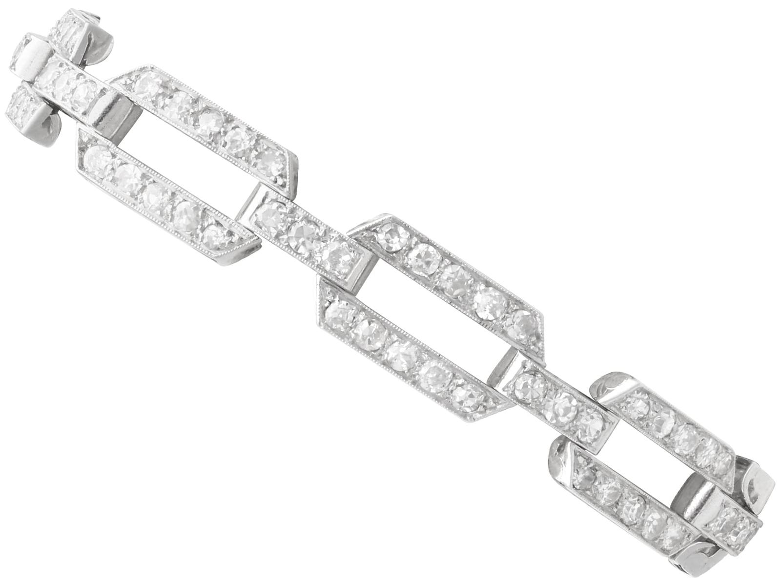 Antique Art Deco 7.80ct Diamond and Platinum Bracelet Circa 1920 (1 of 14)