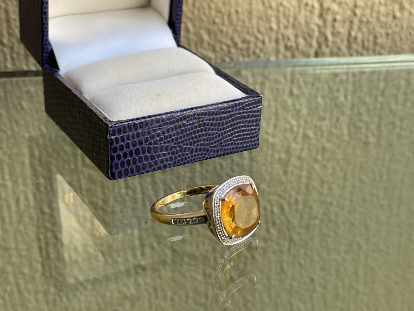 Cushion Cut Citrine & Diamond Cluster Ring (1 of 7) Cushion Cut Citrine & Diamond Cluster Ring (1 of 7)