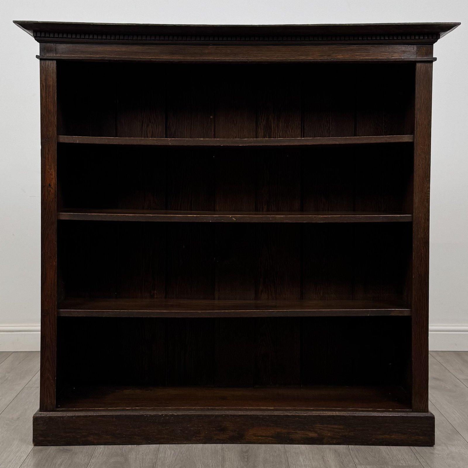 Antique Edwardian Oak Open Bookcase | Dentil Cornice | AF-6637 (1 of 10) Antique Edwardian Oak Open Bookcase | Dentil Cornice | AF-6637 (1 of 10)