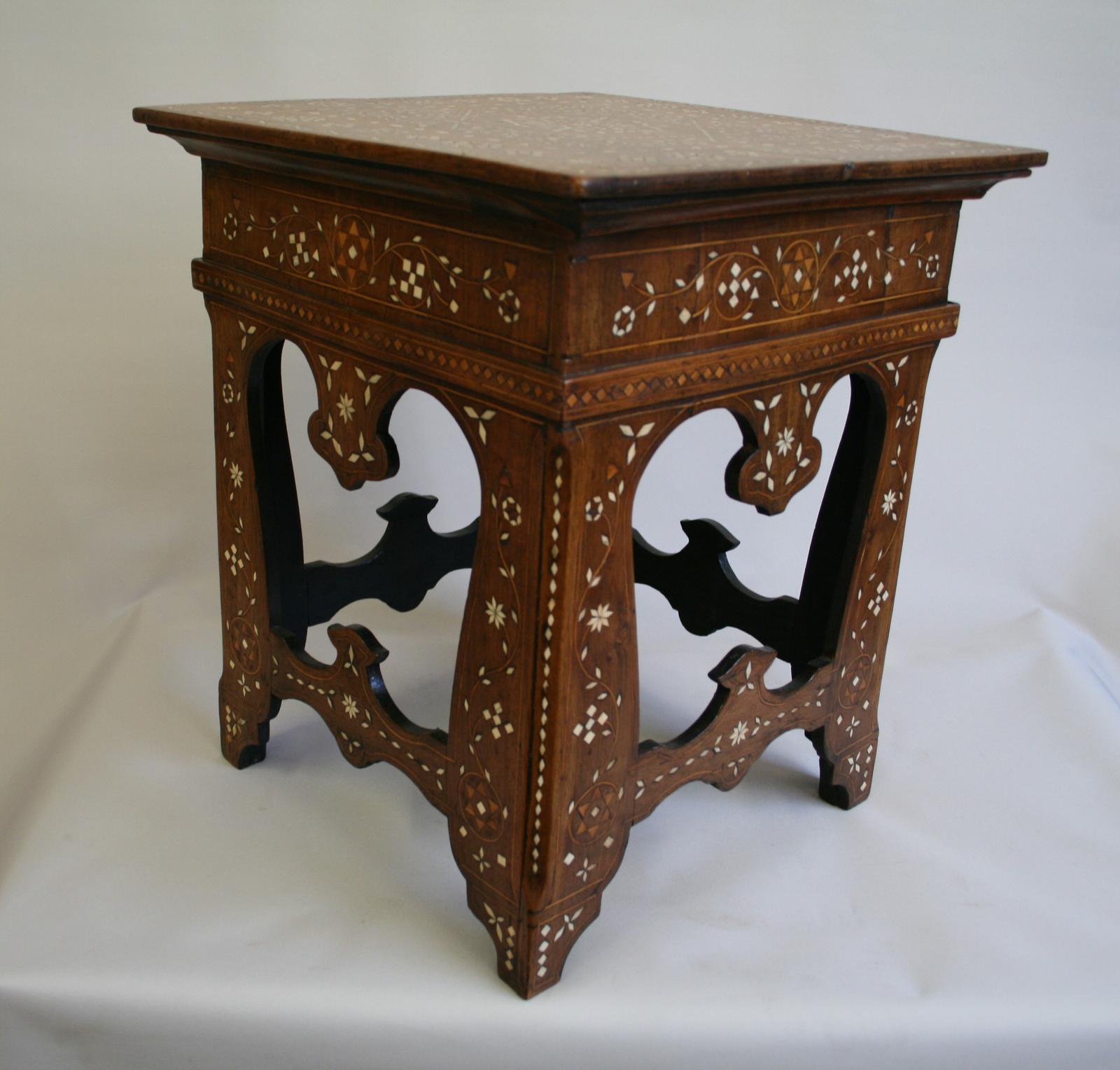 Moorish Style Hardwood Side Table (1 of 4)