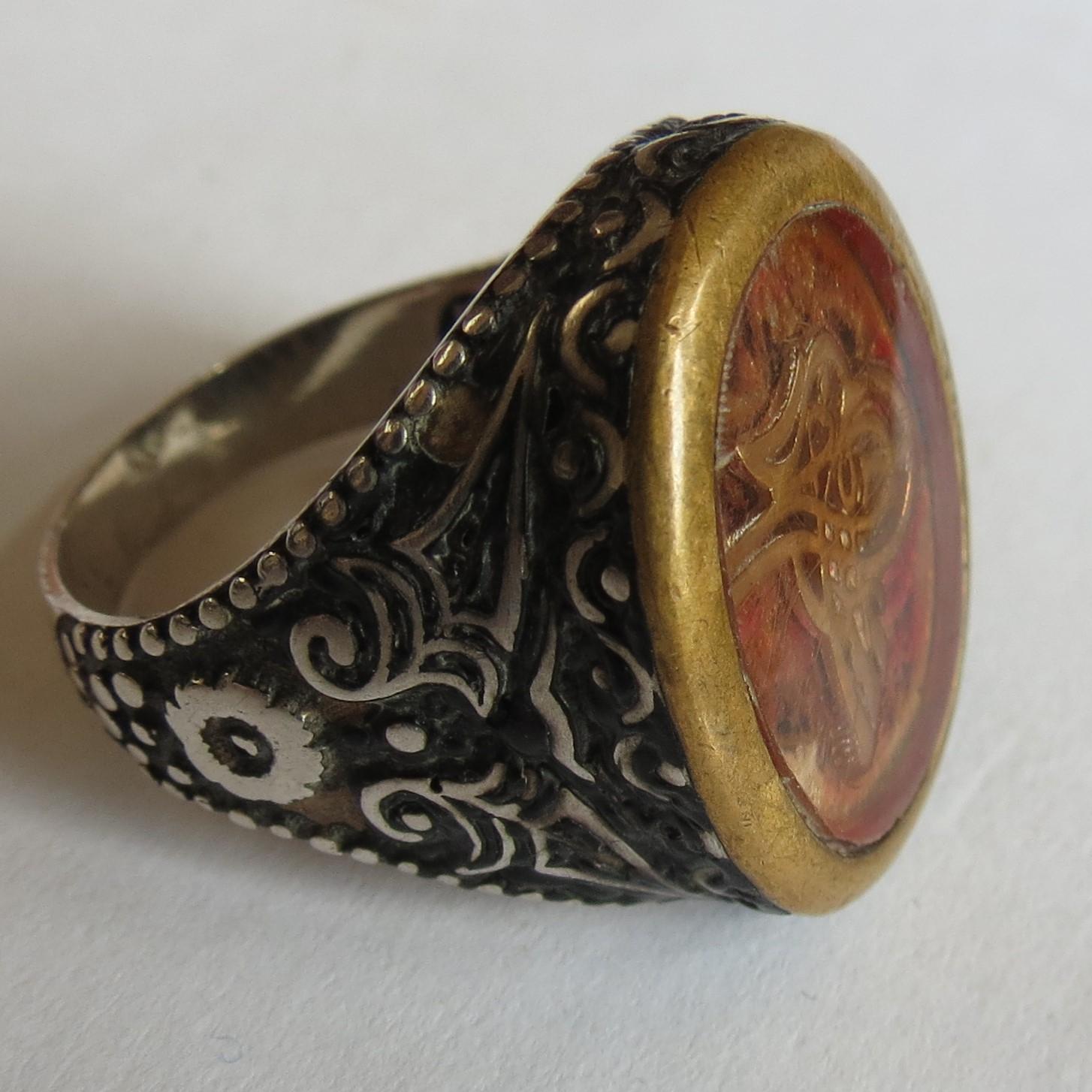 Unusual Gent's Ottoman Tughra Ring (1 of 10) Unusual Gent's Ottoman Tughra Ring (1 of 10)