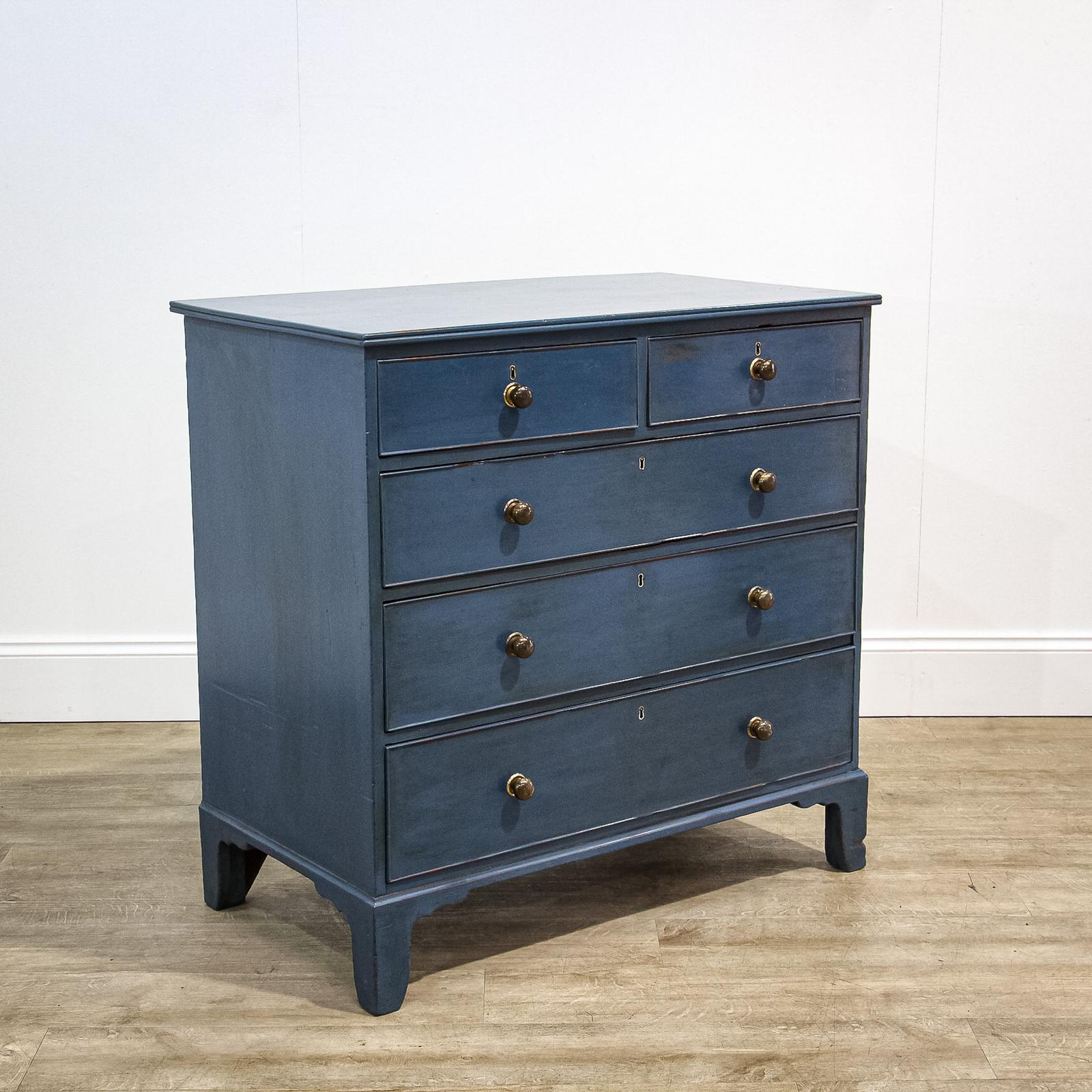 Blue Painted Mahogany Chest of Drawers (1 of 14)