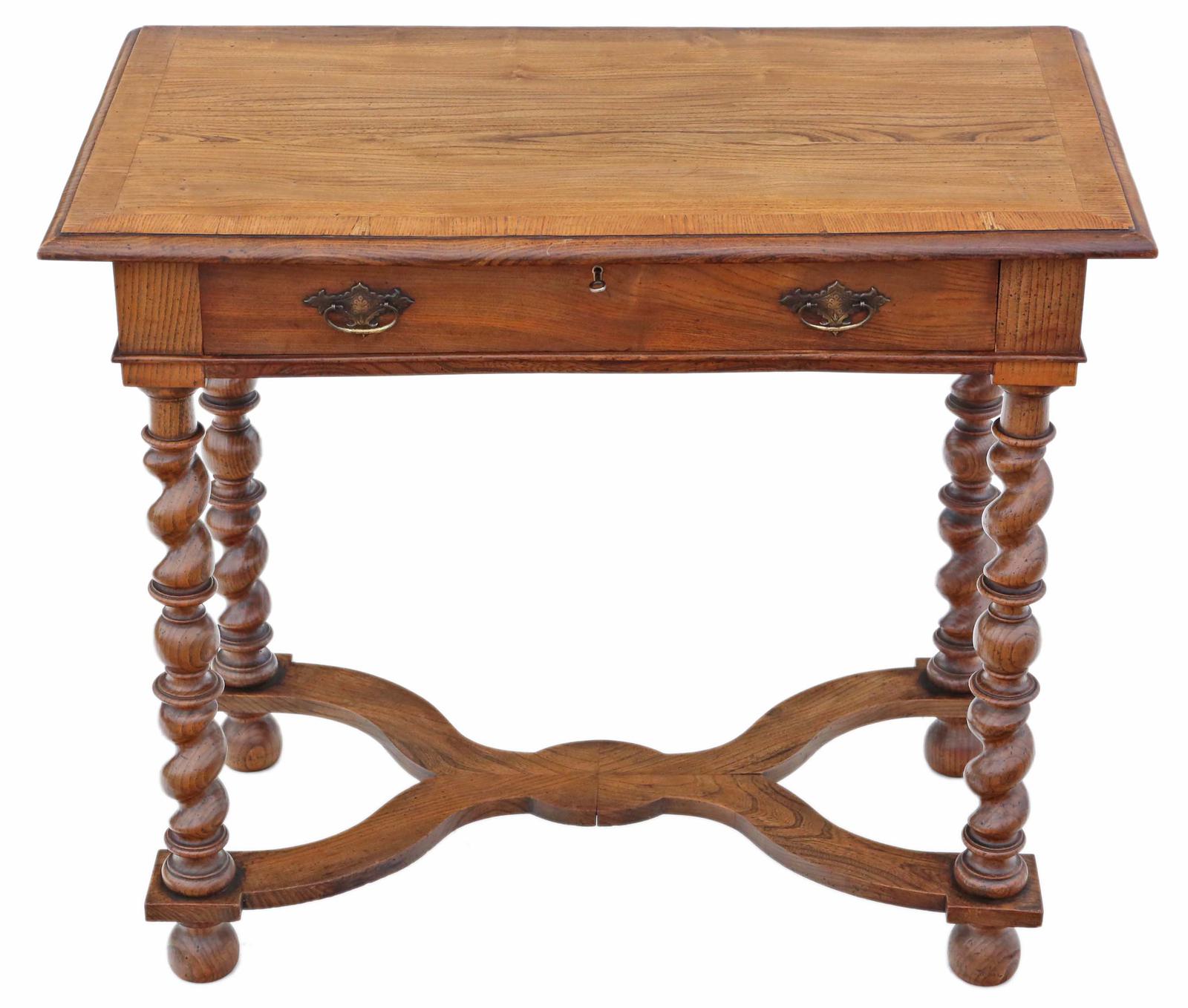 Charles II Revival Oak and Elm Writing Desk Dressing Table (1 of 9)