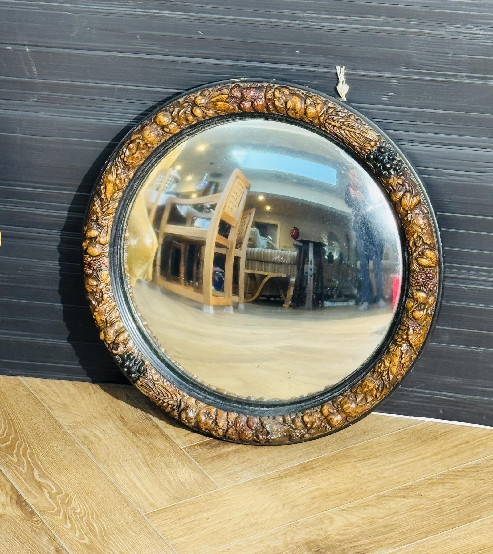 Convex Mirror with Berries and Leaf Frame (1 of 4)