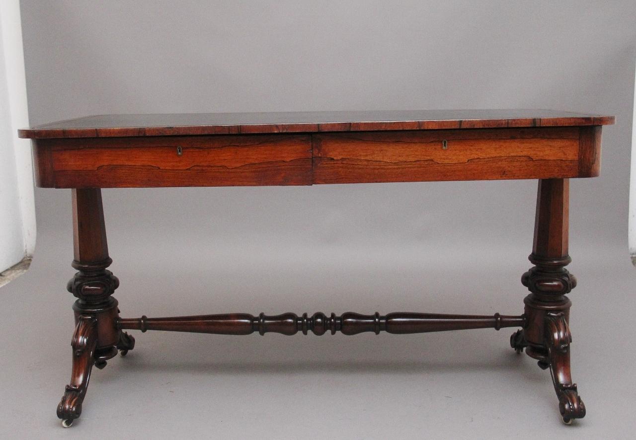 19th Century Rosewood Library Table (1 of 10)