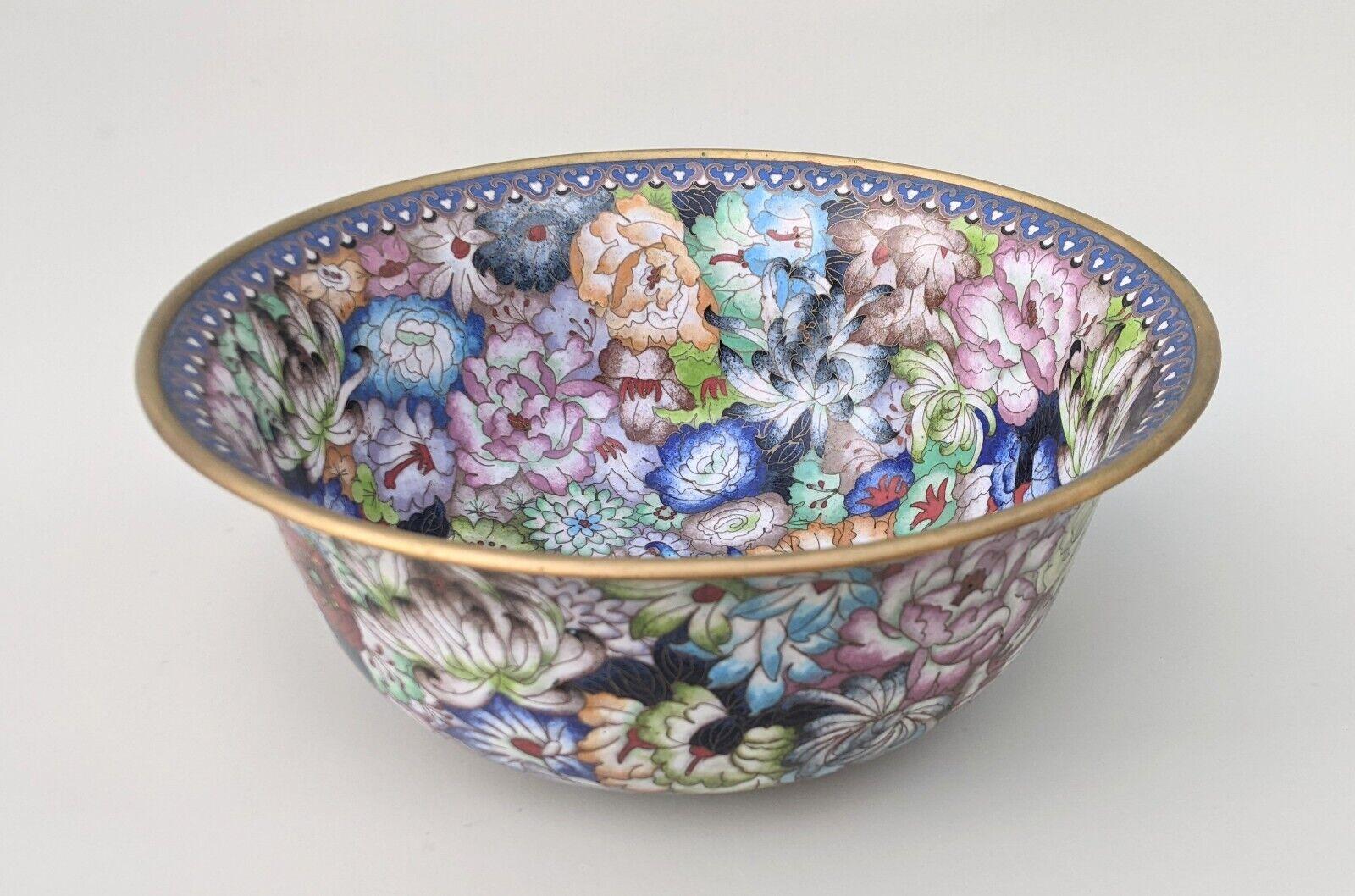 Large Antique Chinese Cloisonne Bowl Blossoms (1 of 9) Large Antique Chinese Cloisonne Bowl Blossoms (1 of 9)