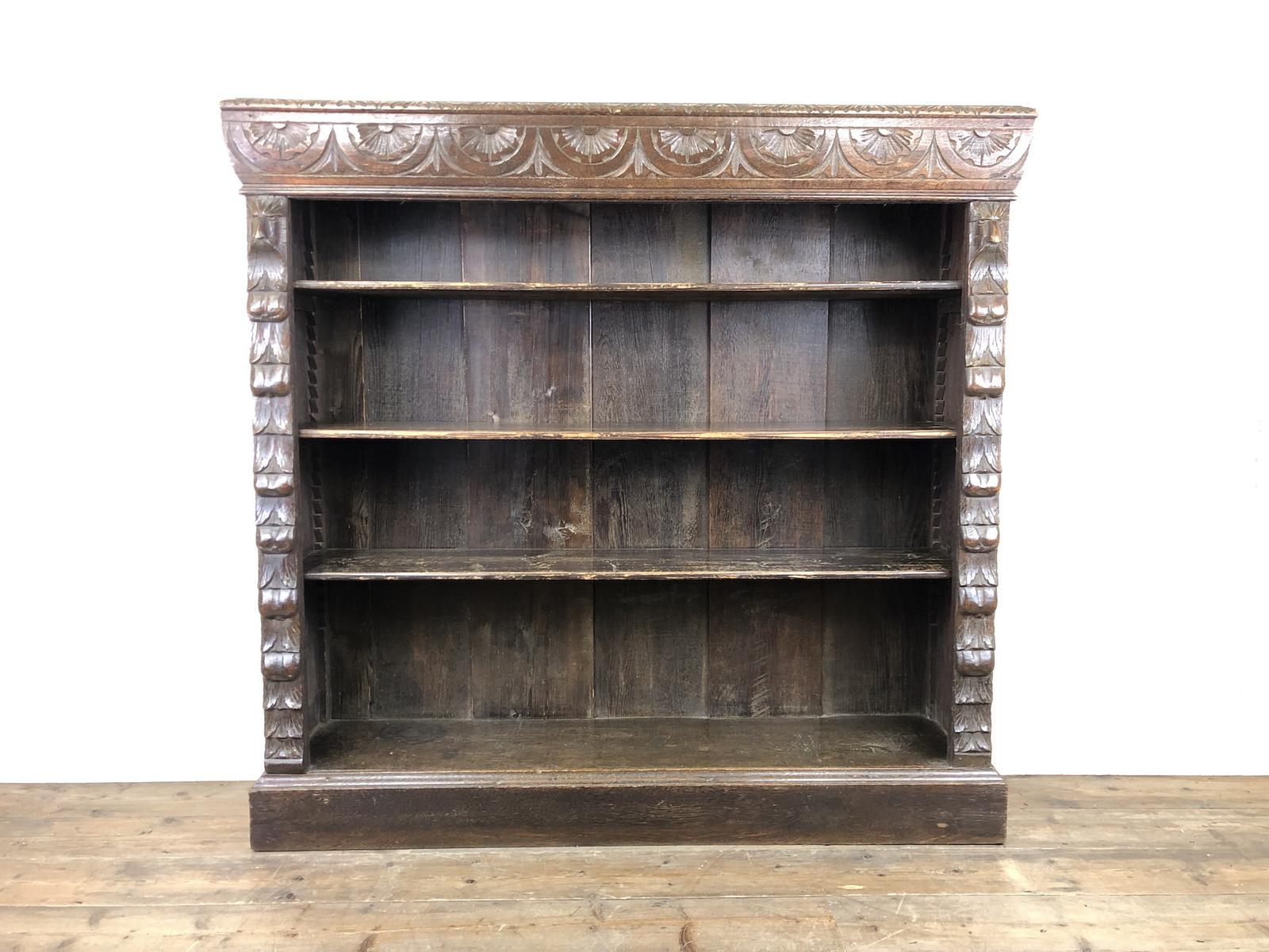 Victorian Carved Oak Freestanding Open Bookcase (1 of 10) Victorian Carved Oak Freestanding Open Bookcase (1 of 10)