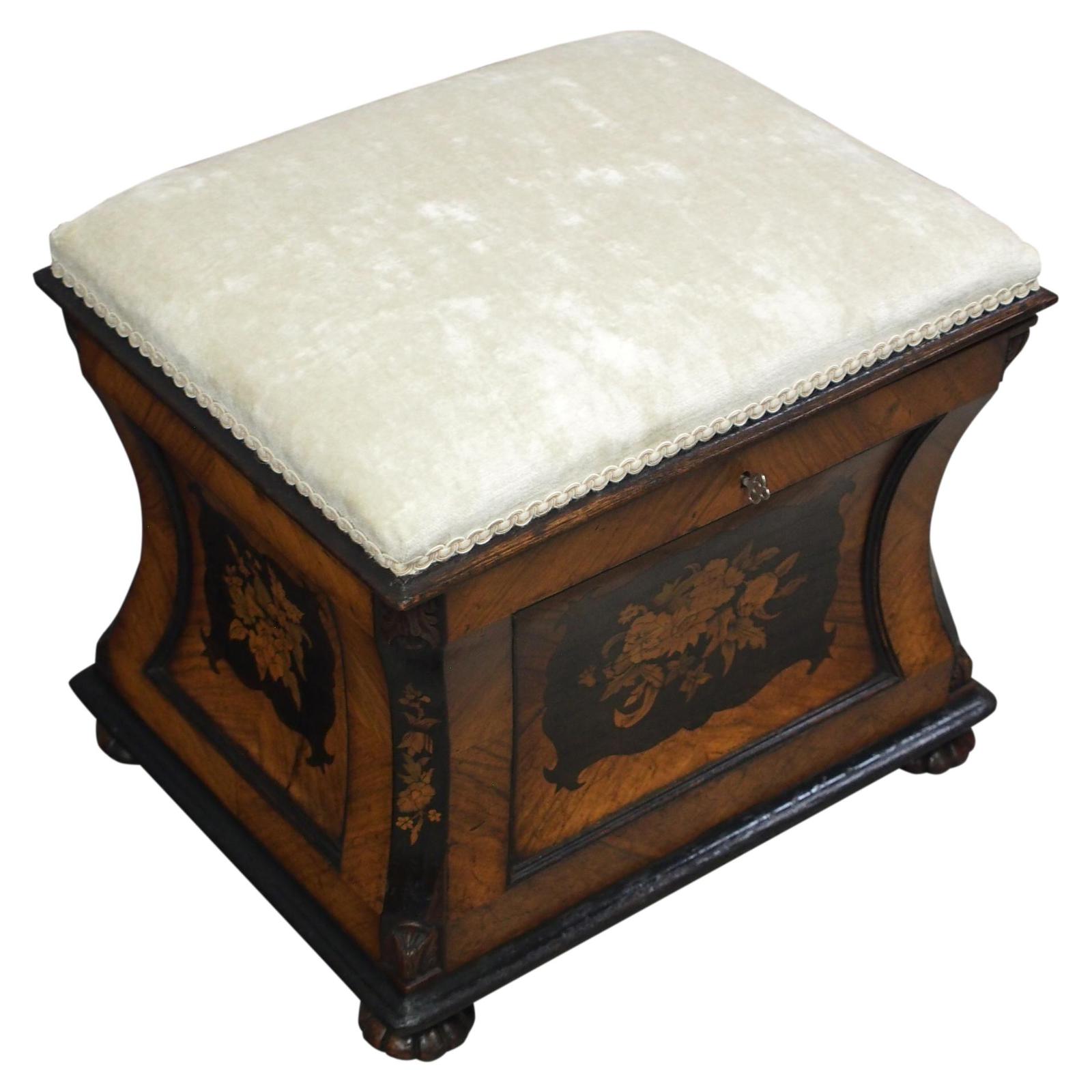 Victorian Inlaid Kingwood Box Stool (1 of 10)