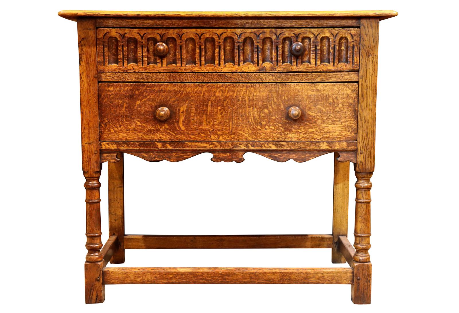 Early 20th Century Light Oak Jacobean Revival Side Table c.1920 (1 of 5) Early 20th Century Light Oak Jacobean Revival Side Table c.1920 (1 of 5)