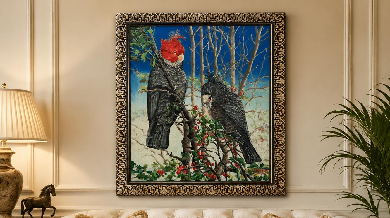 Australian Cockatoo Botanical Still Life Oil Painting Antique (2 of 4) (1 of 23) Australian Cockatoo Botanical Still Life Oil Painting Antique (2 of 4) (1 of 23)