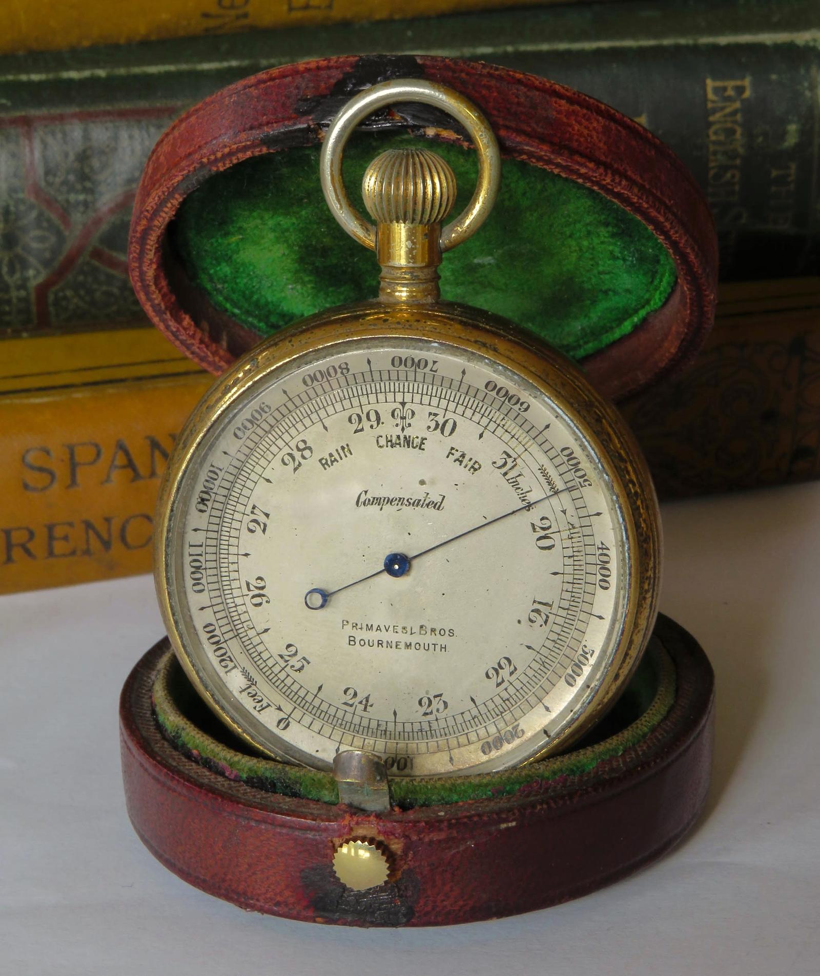 Antique Primavesi Compensated Pocket Barometer Altimeter (1 of 4) Antique Primavesi Compensated Pocket Barometer Altimeter (1 of 4)