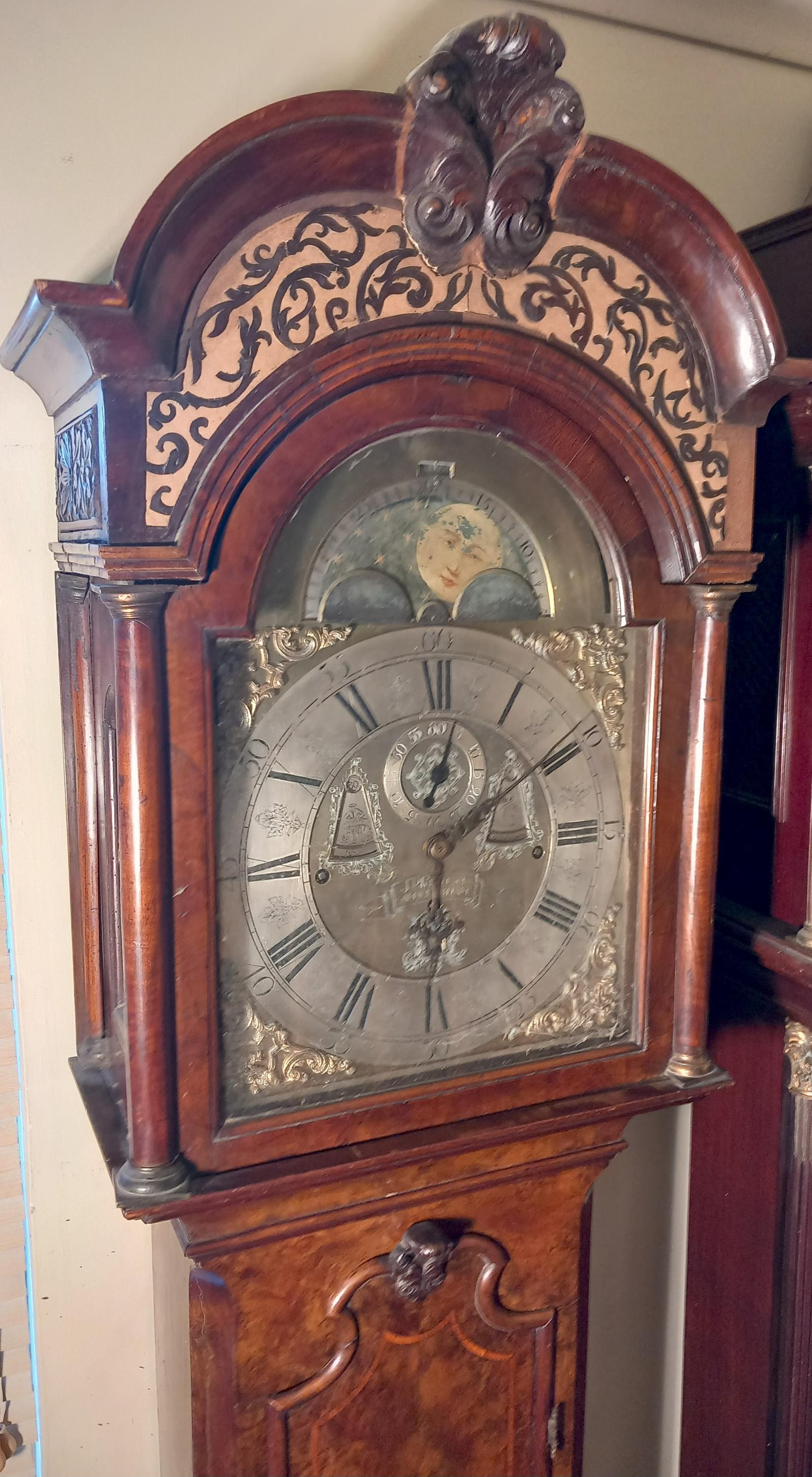 Antique Musical Dutch Walnut Longcase Clock (1 of 6)