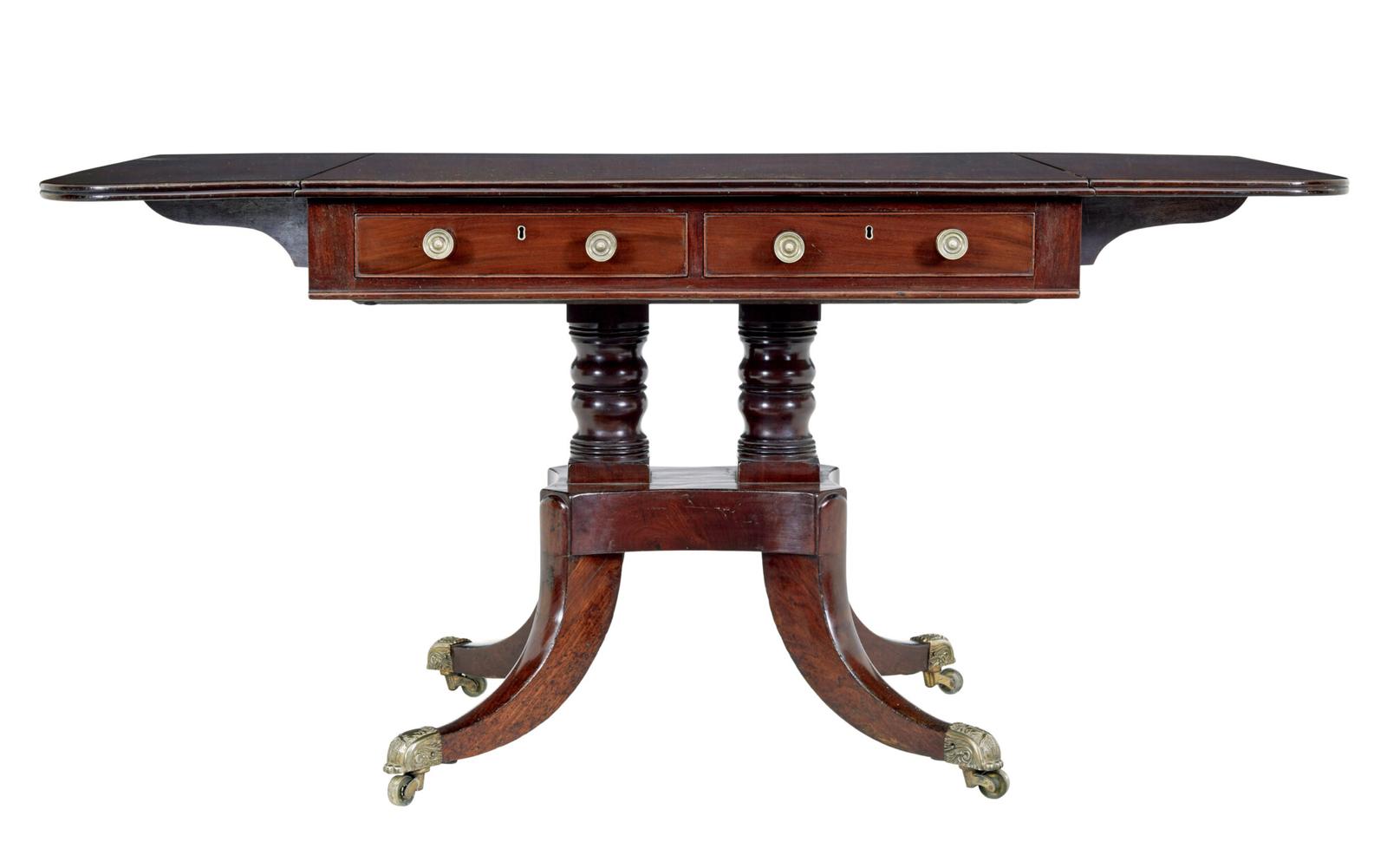 19th Century Early Victorian Mahogany Sofa Table (1 of 8) 19th Century Early Victorian Mahogany Sofa Table (1 of 8)