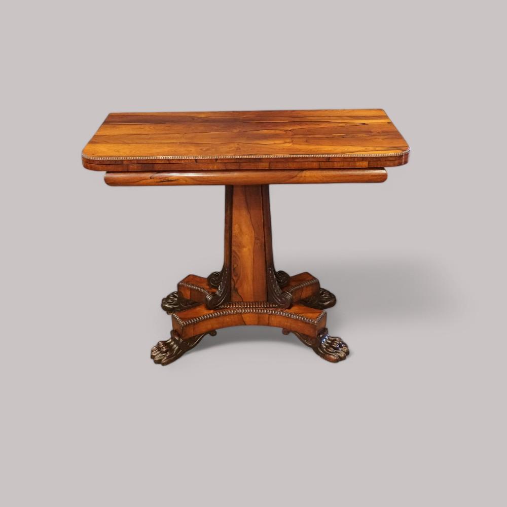 William IV Rosewood Card Table (1 of 10)