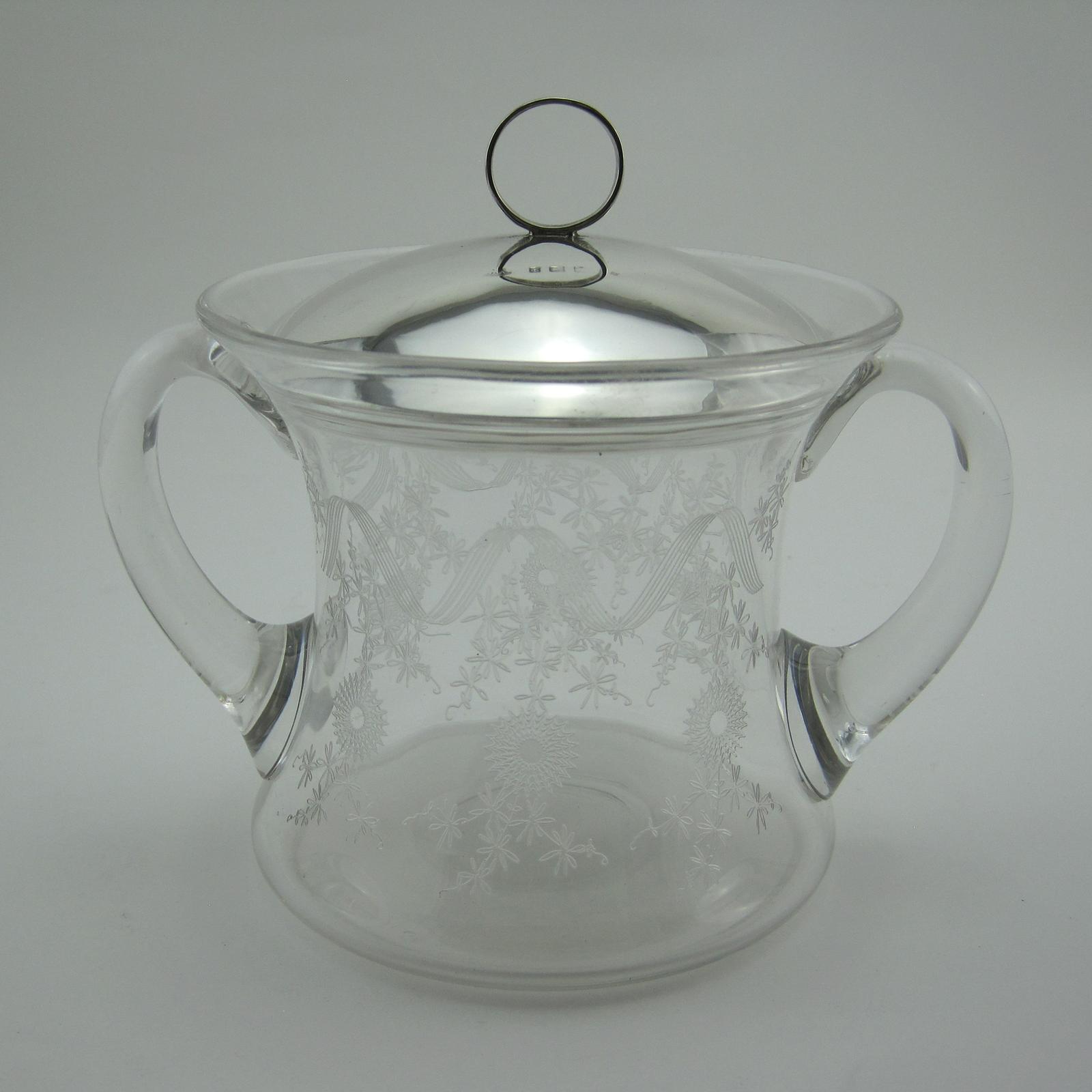Edwardian Silver & Glass Jar with Pull Off Silver Lid (1 of 6)