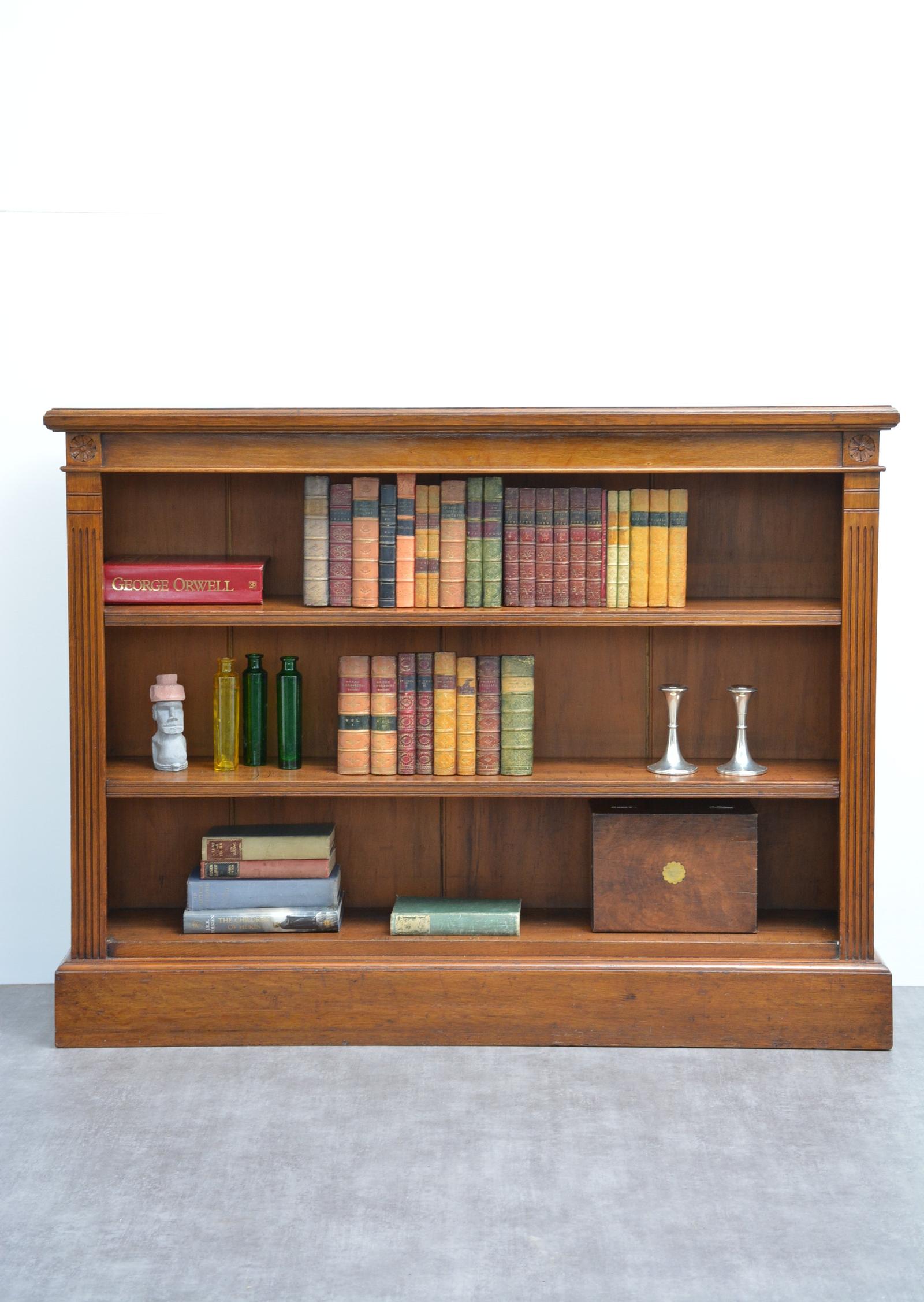 Unusually Low English Late Victorian Solid Oak Open Bookcase (1 of 15) Unusually Low English Late Victorian Solid Oak Open Bookcase (1 of 15)