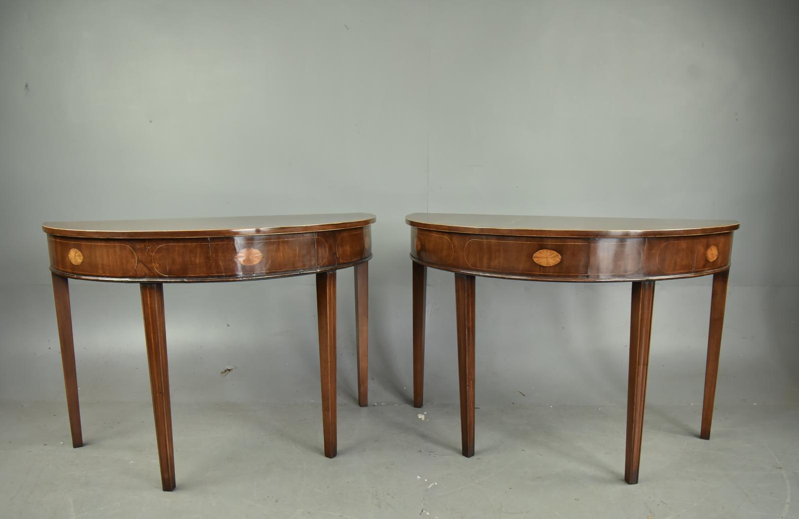 Pair of Georgian Mahogany Demi Lune Console Tables (1 of 4) Pair of Georgian Mahogany Demi Lune Console Tables (1 of 4)