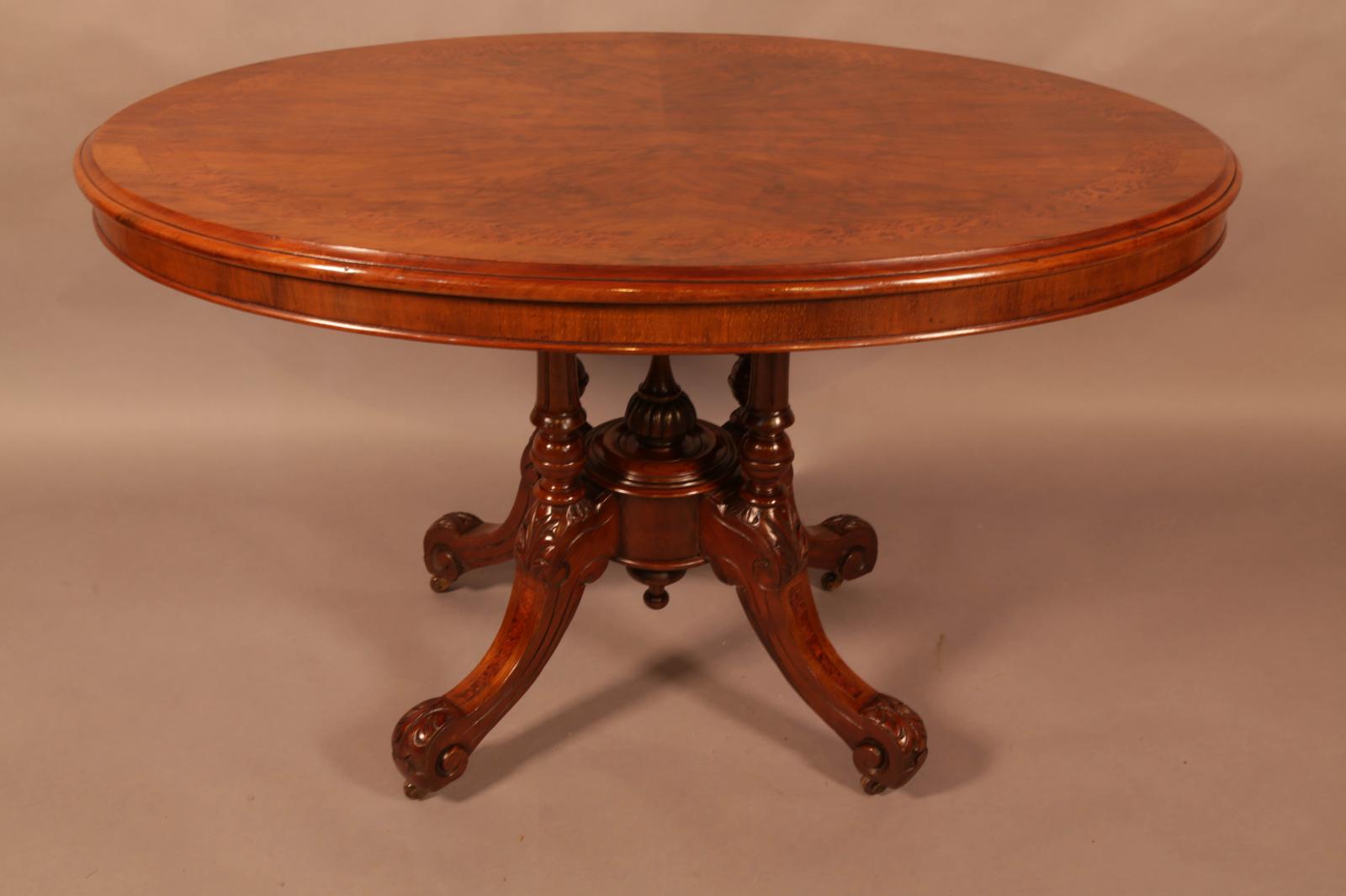 Victorian Window Table in Burr Walnut (1 of 8)