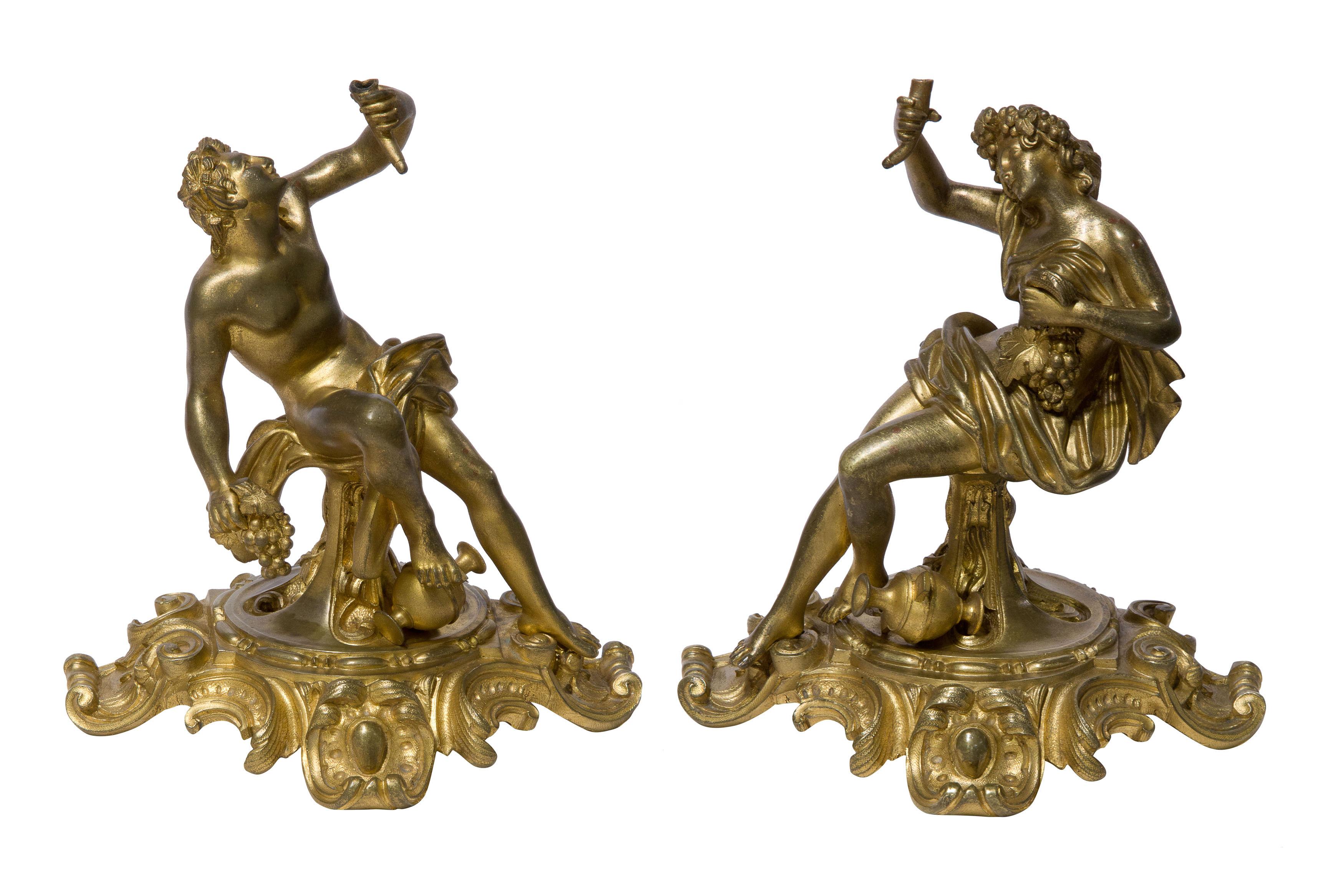 A pair of early 19thCentury gilt bronze figures (1 of 1)