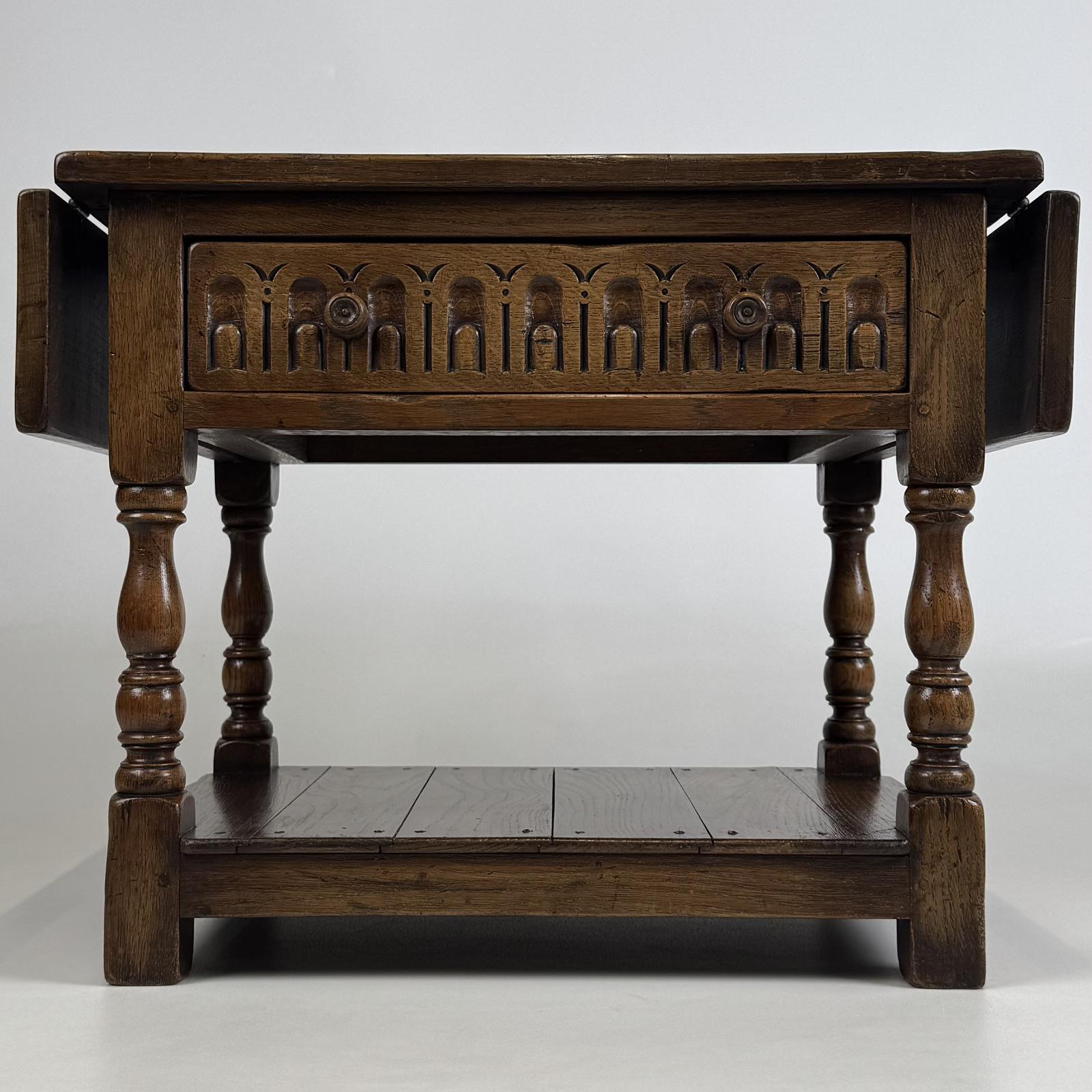 Antique 20th Century Good Quality Drop Leaf Coffee Table In Oak (1 of 15)