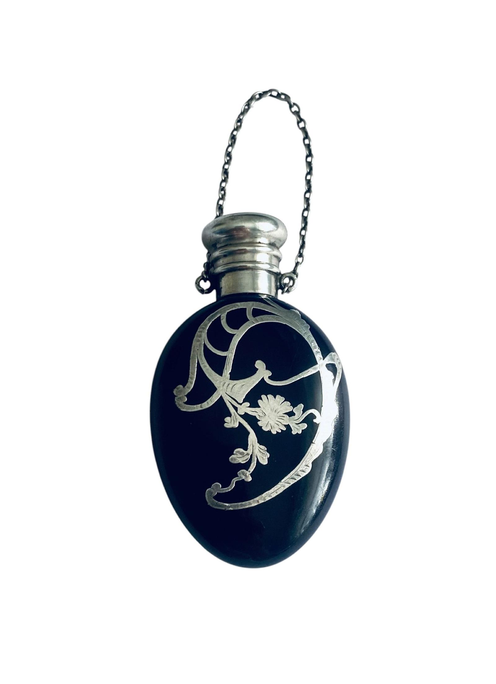 Antique Perfume Scent Chatelaine Bottle Porcelain with Silver Overlay c.1890 (1 of 10) Antique Perfume Scent Chatelaine Bottle Porcelain with Silver Overlay c.1890 (1 of 10)