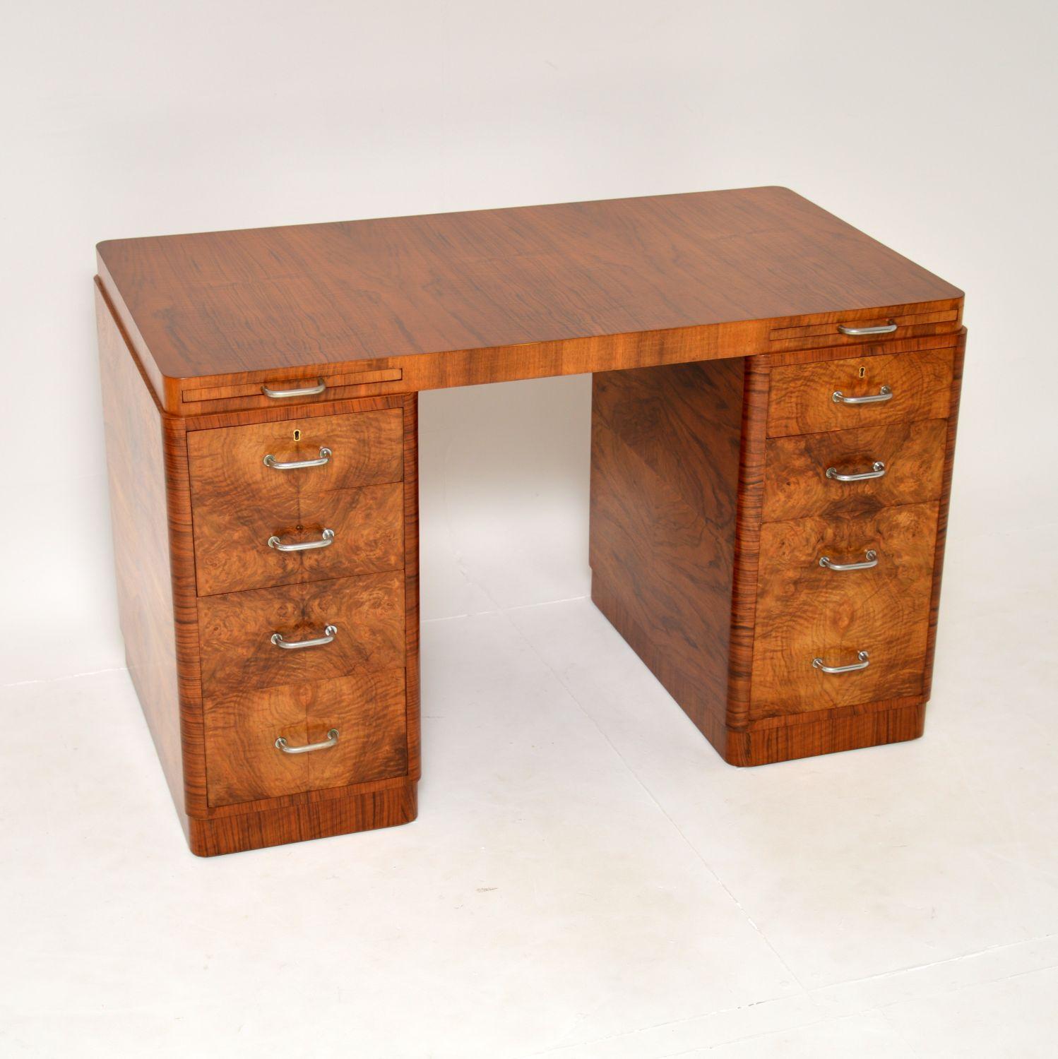 1930's Art Deco Burr Walnut Desk by Hampton's of Pall Mall (1 of 17) 1930's Art Deco Burr Walnut Desk by Hampton's of Pall Mall (1 of 17)