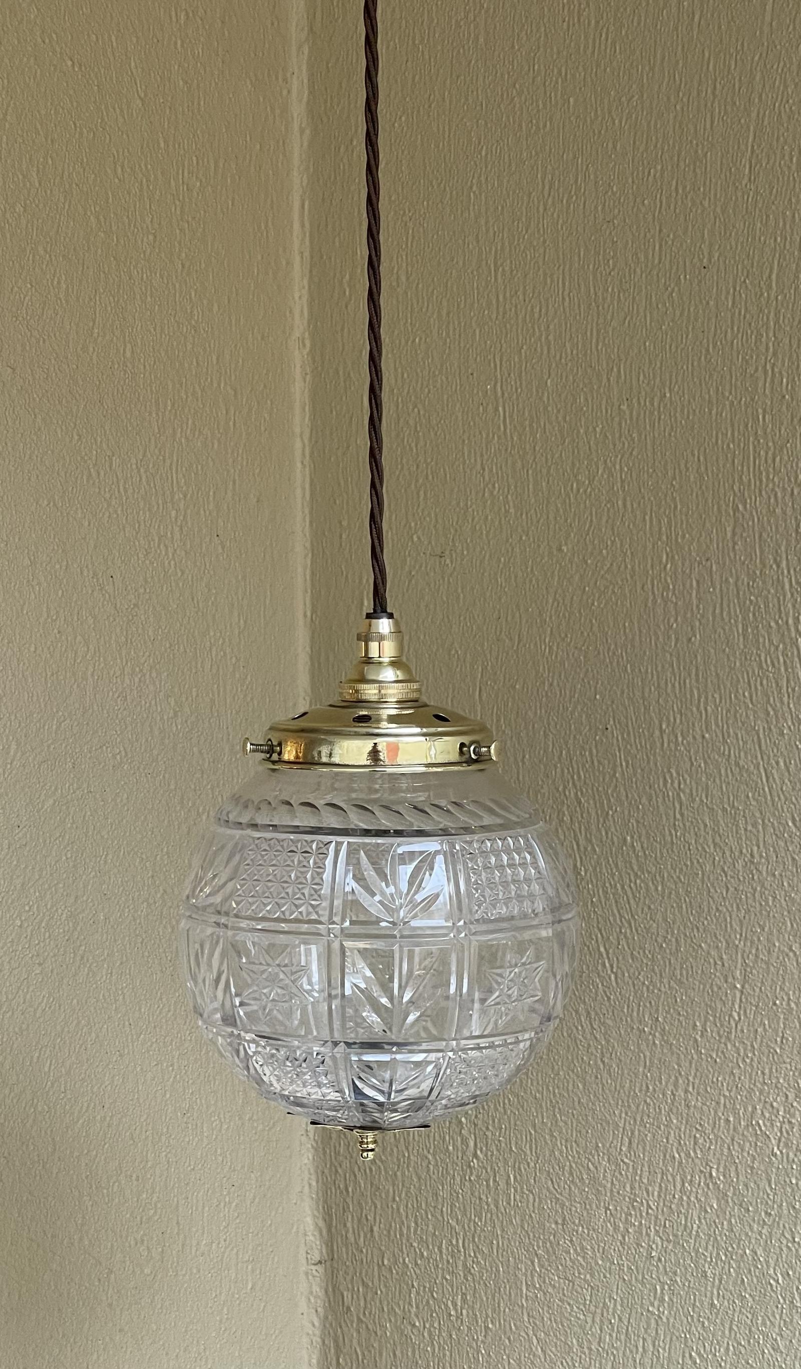 Edwardian Period Cut Glass Globe Light Pendant (1 of 5) Edwardian Period Cut Glass Globe Light Pendant (1 of 5)