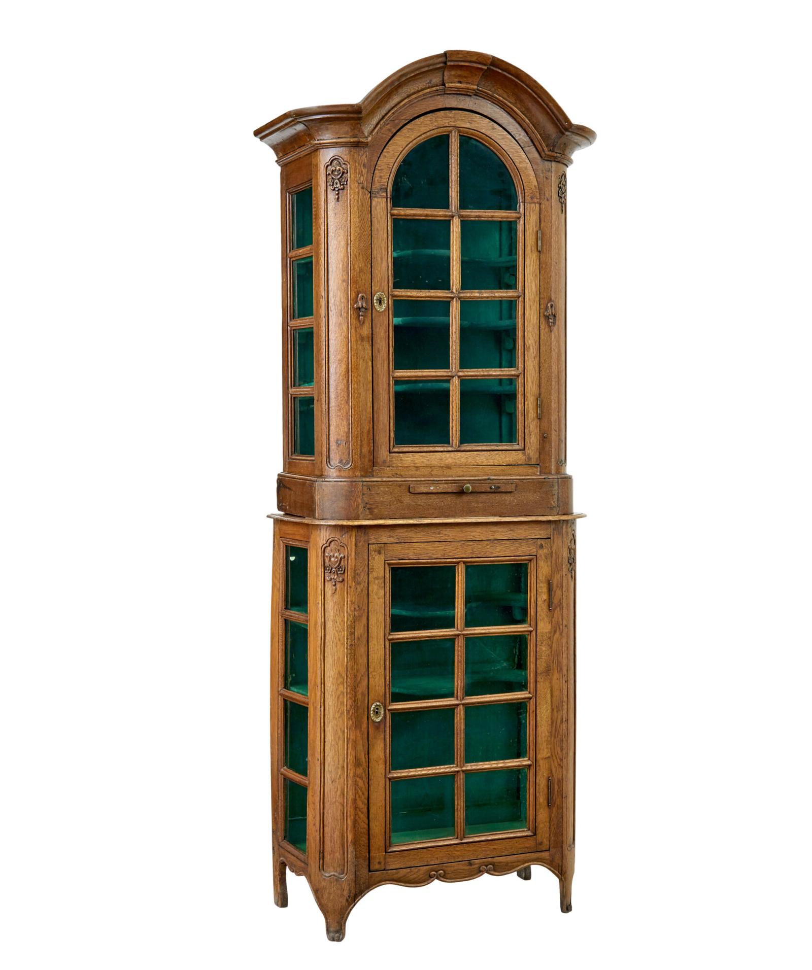 Mid 19th Century Glazed Carved Oak LiÈge Cabinet (1 of 10)