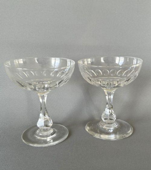 Pair of Victorian Cut Glass Champagne Bowls (1 of 6)