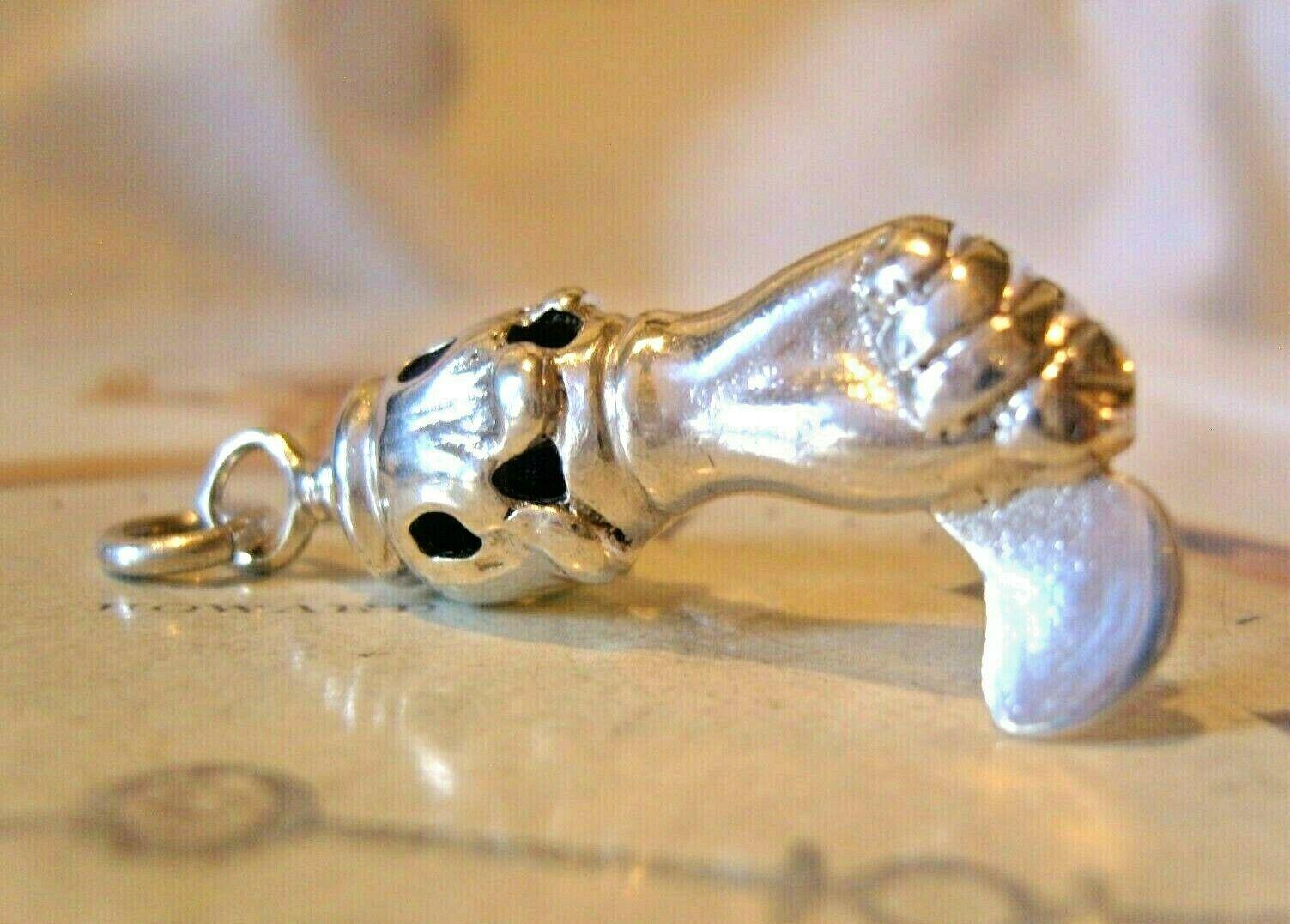 Victorian Silver Pocket Watch Chain Fob 1890s Large Antique Figura Fist