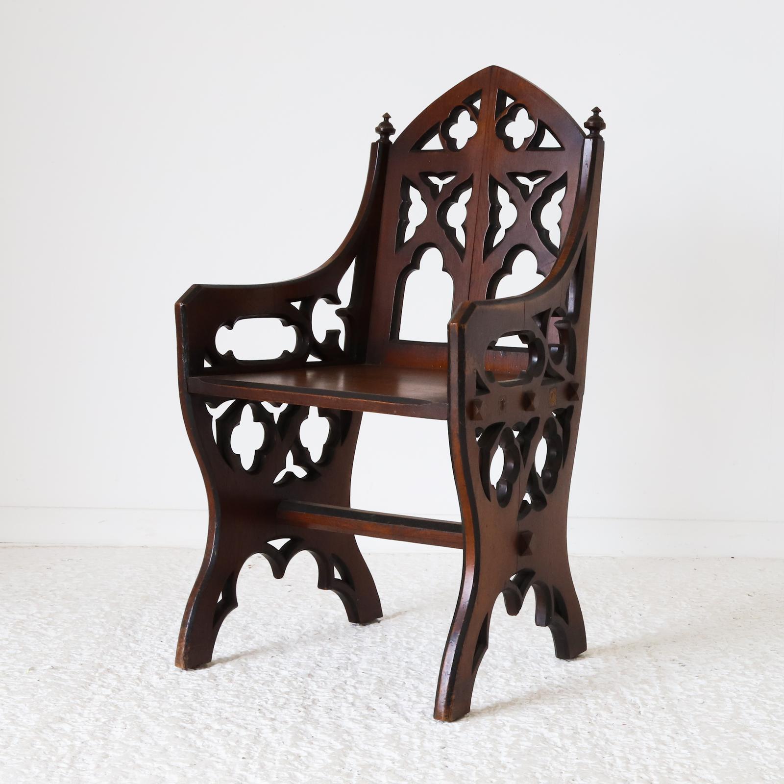 Gothic Revival Oak Chair (1 of 11)