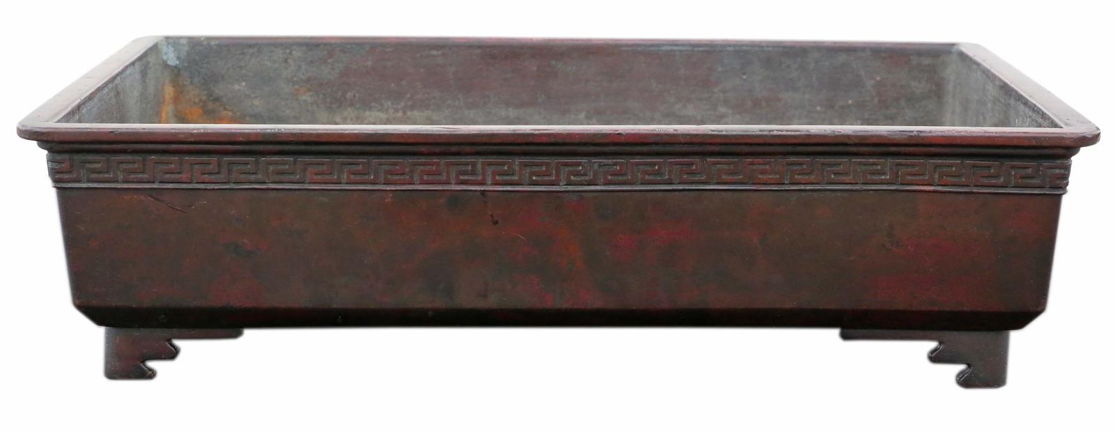 Antique Late Edo c.1850 Japanese Bronze Suiban Ikebana Bowl Planter Jardinière - Large Fine Quality (1 of 7)