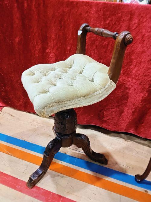 Victorian Walnut Rise & Fall Piano or Dressing Stool (1 of 9)