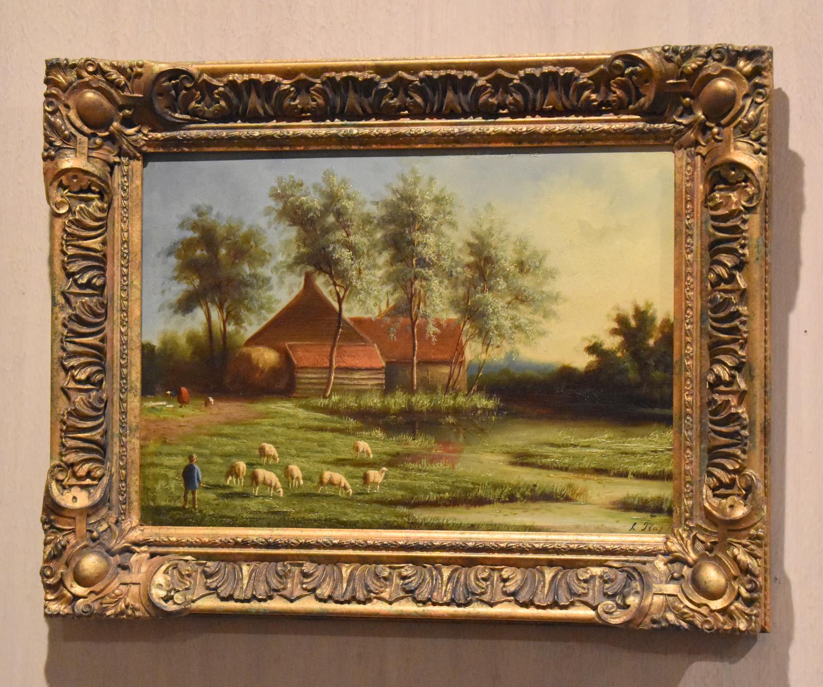 Rural Landscape Oil Painting by Laurens Plas 1828-1893 (1 of 7) Rural Landscape Oil Painting by Laurens Plas 1828-1893 (1 of 7)