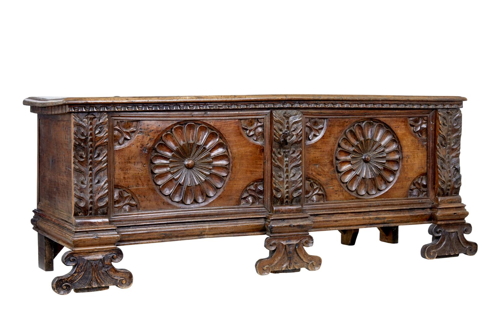 Italian Early 19th Century Carved Walnut Cassone (1 of 11)
