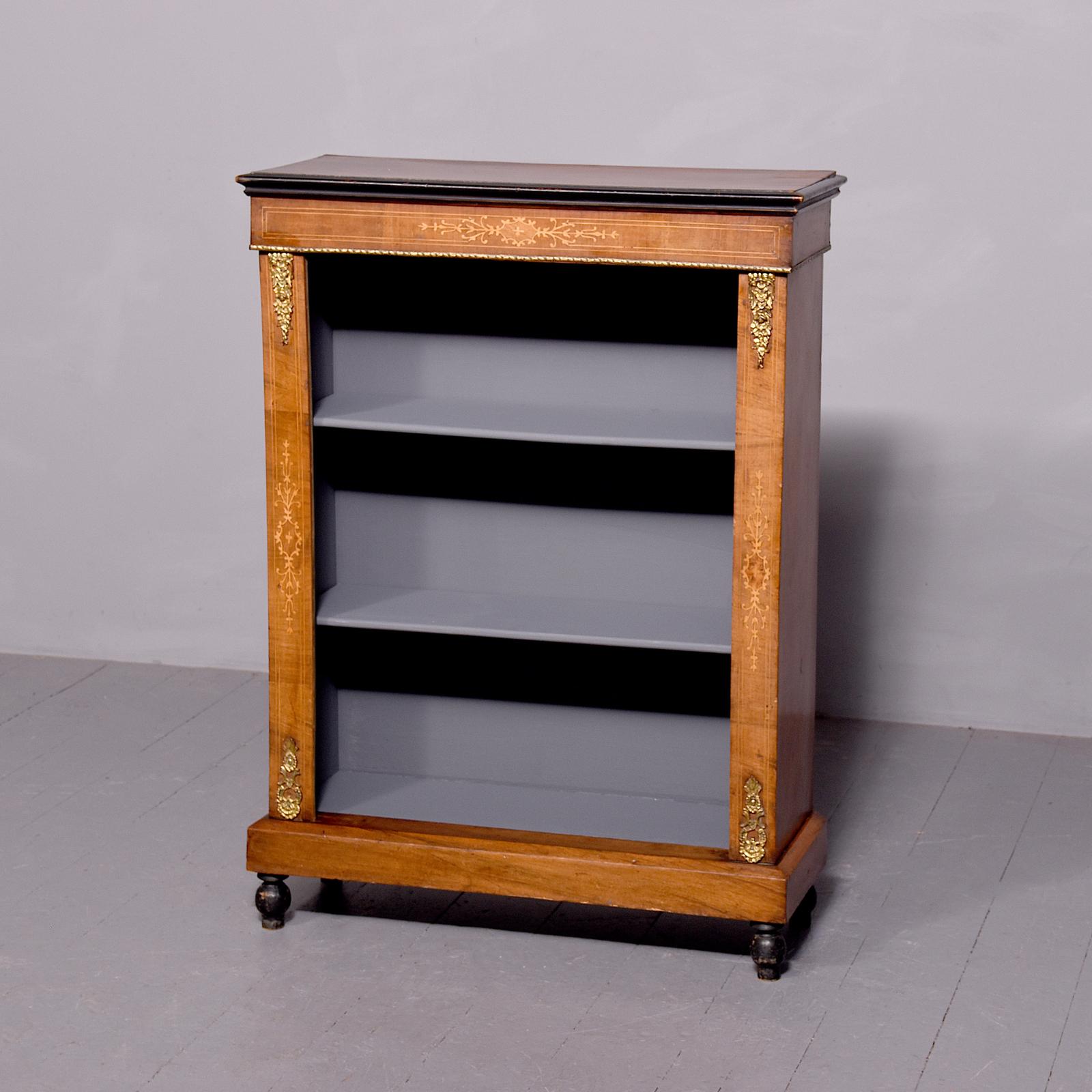 Mid Victorian Neat Sized Inlaid Walnut & Ormolu Mounted Open Bookcase (1 of 8) Mid Victorian Neat Sized Inlaid Walnut & Ormolu Mounted Open Bookcase (1 of 8)