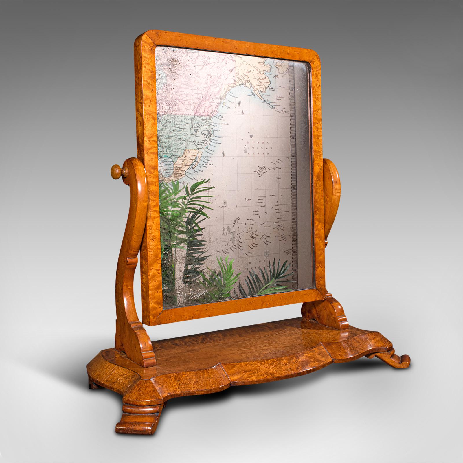 Antique Dressing Table Mirror, English, Satinwood, Vanity, Victorian c.1850 (1 of 10)
