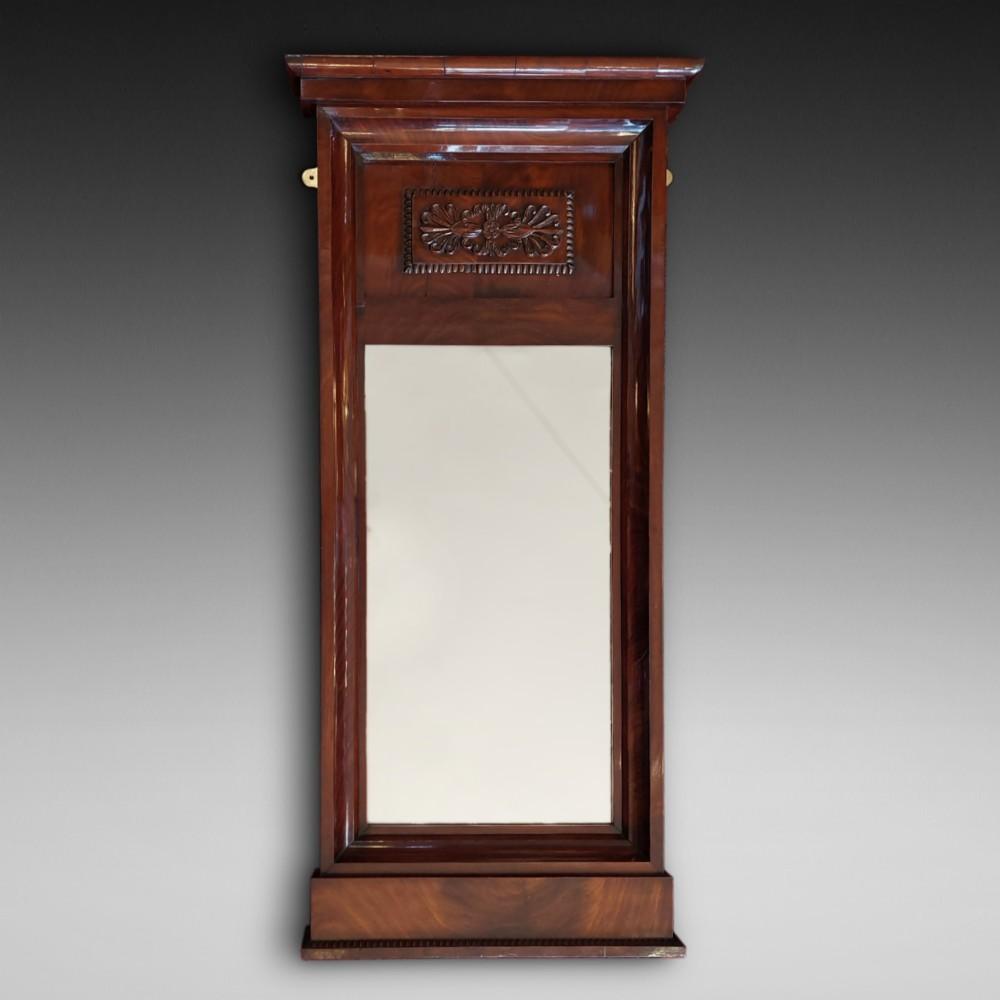 Early 19th Century Biedermeier Mahogany Framed Pier Mirror Glass (1 of 7)