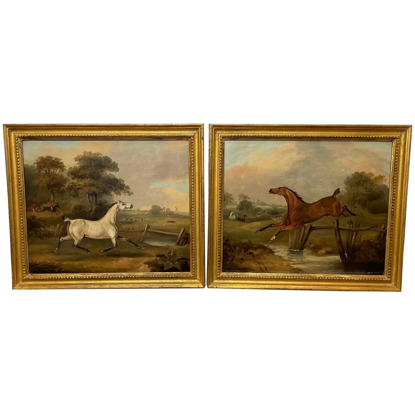 Pair Early 19th Century Hunting Oil Paintings Liberty & Industry Horses by Francis Calcraft Turner (1 of 90) Pair Early 19th Century Hunting Oil Paintings Liberty & Industry Horses by Francis Calcraft Turner (1 of 90)