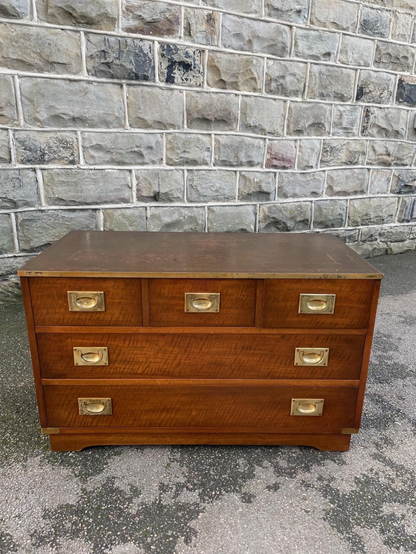 Quality Brass Bound Mahogany Military Campaign Chest of Drawers (1 of 11)
