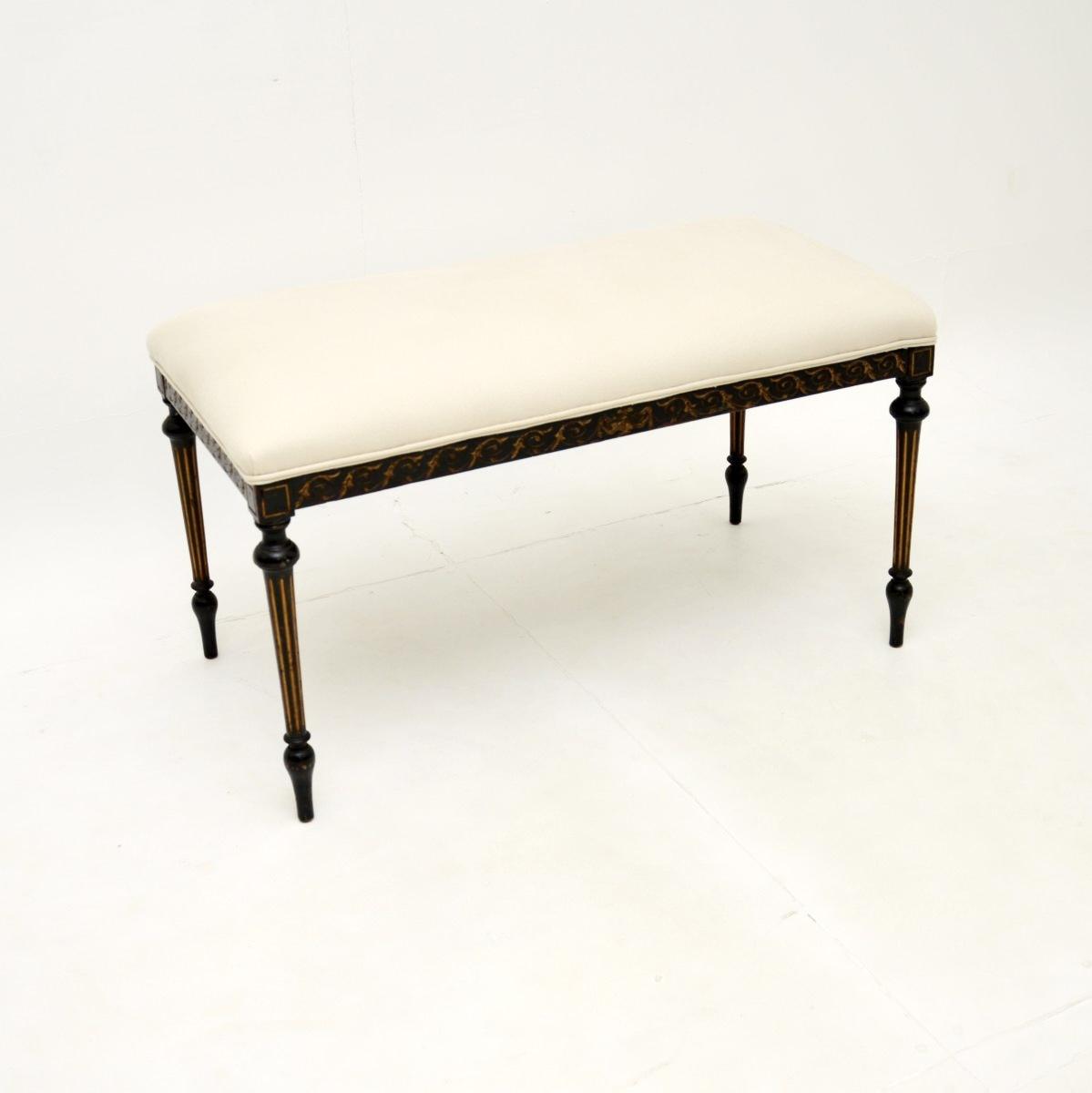 Antique Victorian Ebonised Stool / Bench (1 of 8) Antique Victorian Ebonised Stool / Bench (1 of 8)