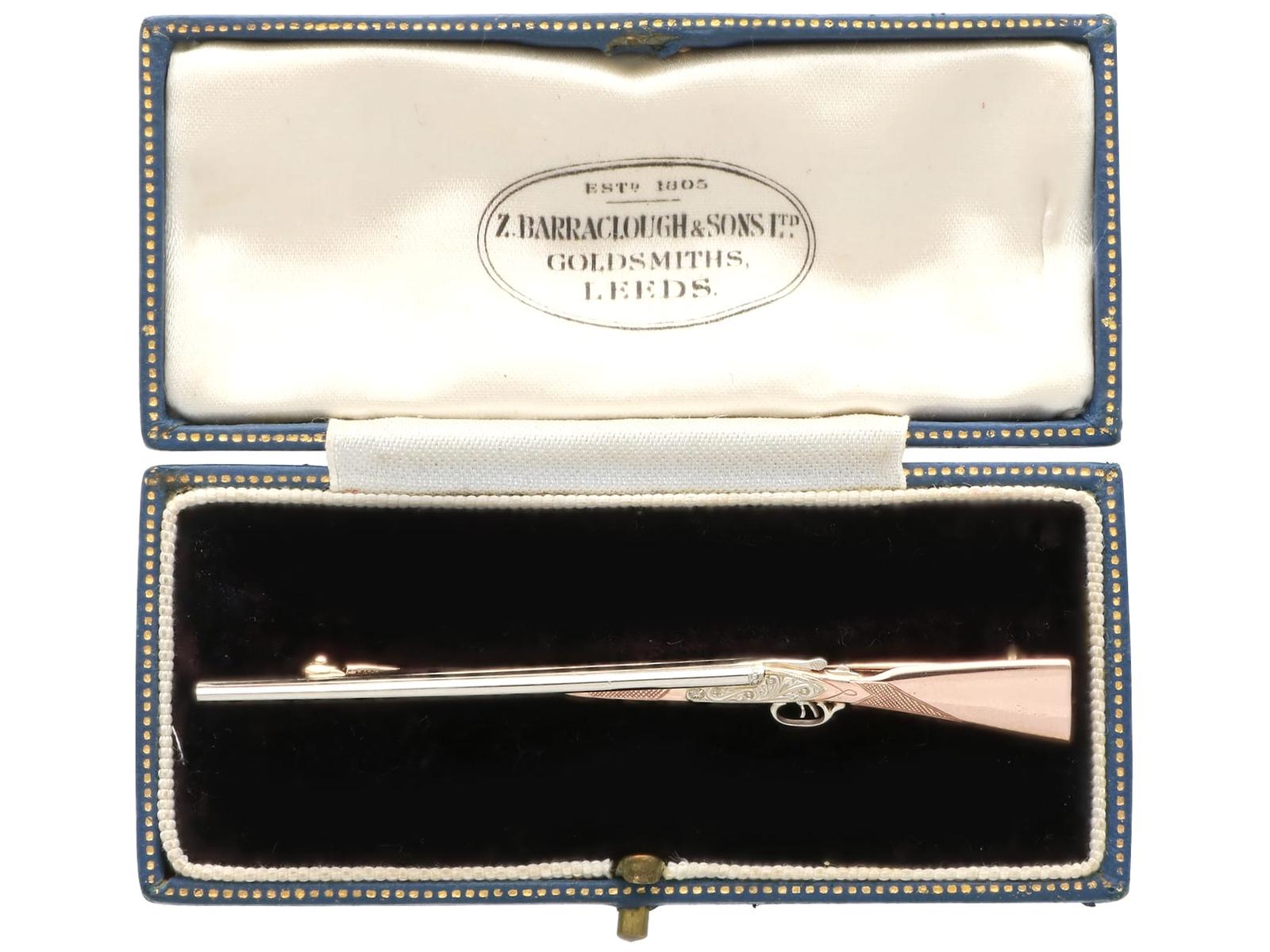 Vintage 9k Gold Shotgun Brooch 1958 (1 of 14)