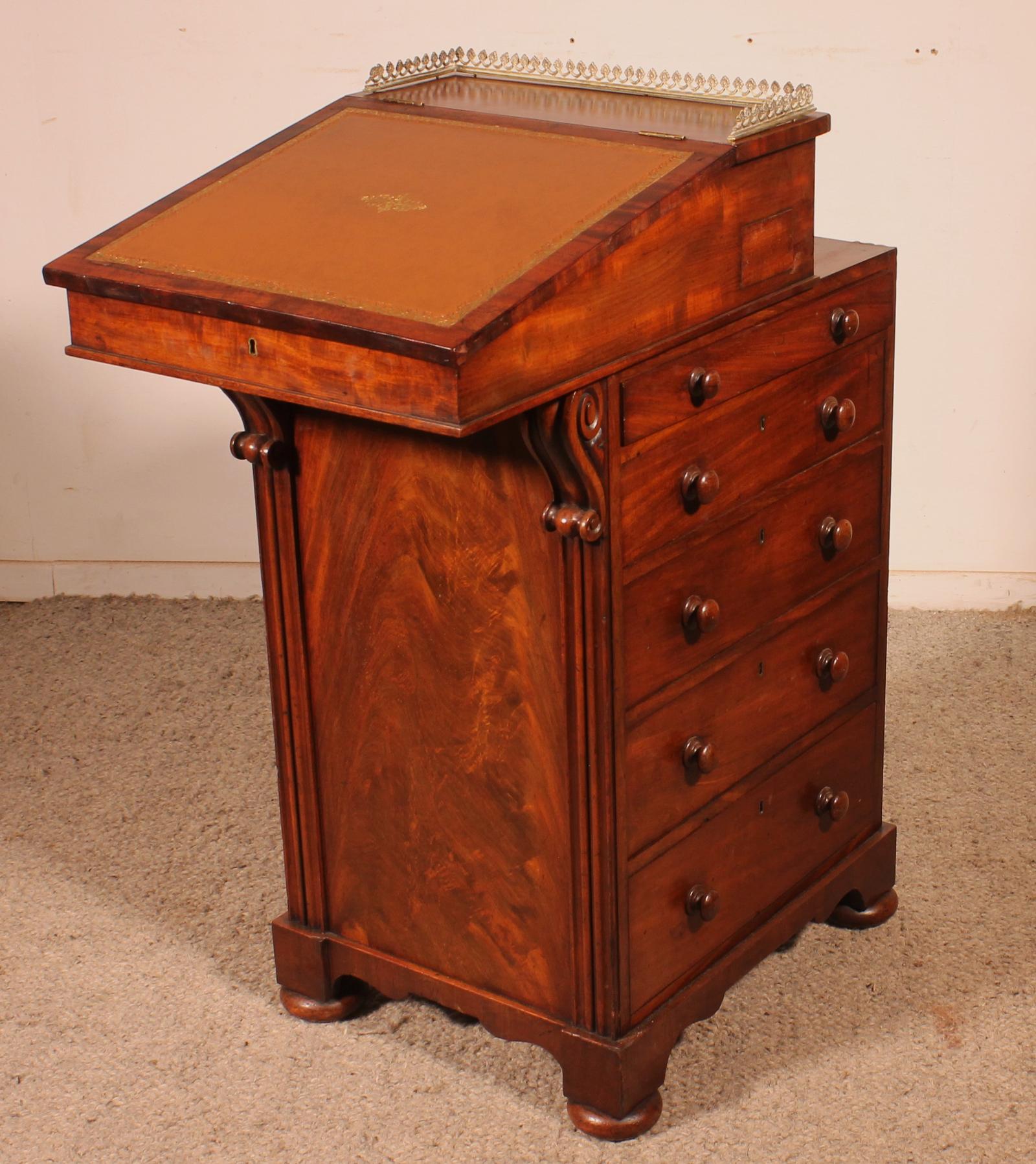 Regency Period Mahogany Davenport with Mechanism (1 of 12)